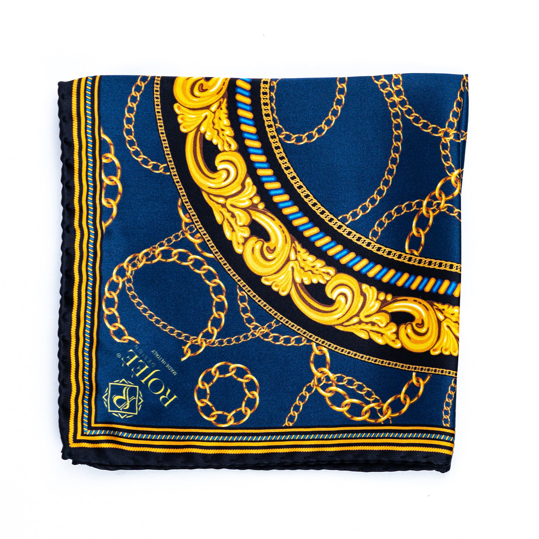 Elegantes Einstecktuch aus 100 % Seide, Made in Italy.