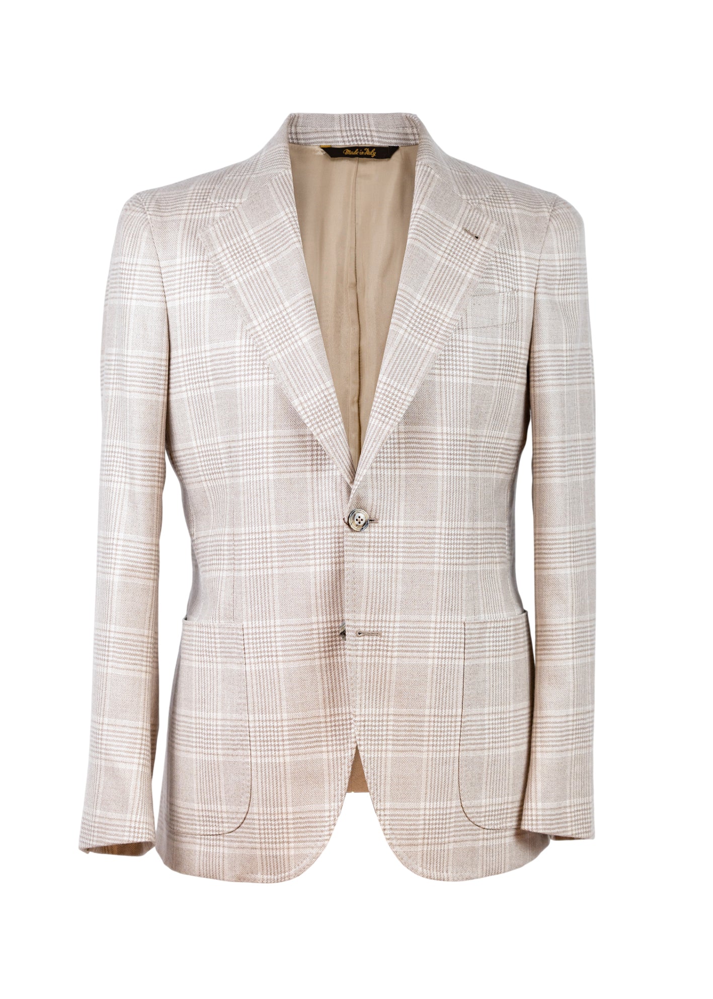 Beige Kariert Sakko