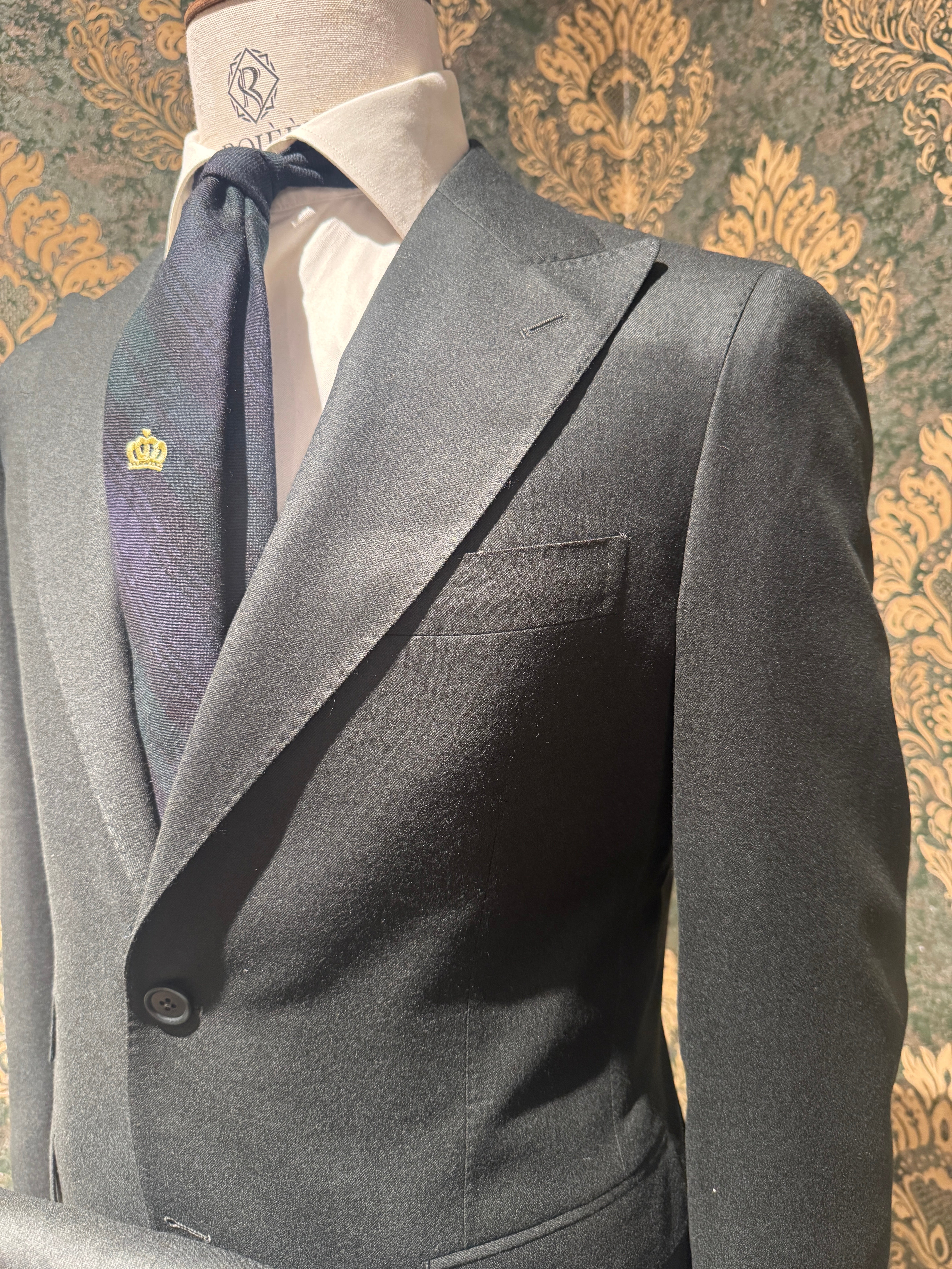 Flanell Anzug Olivgrün