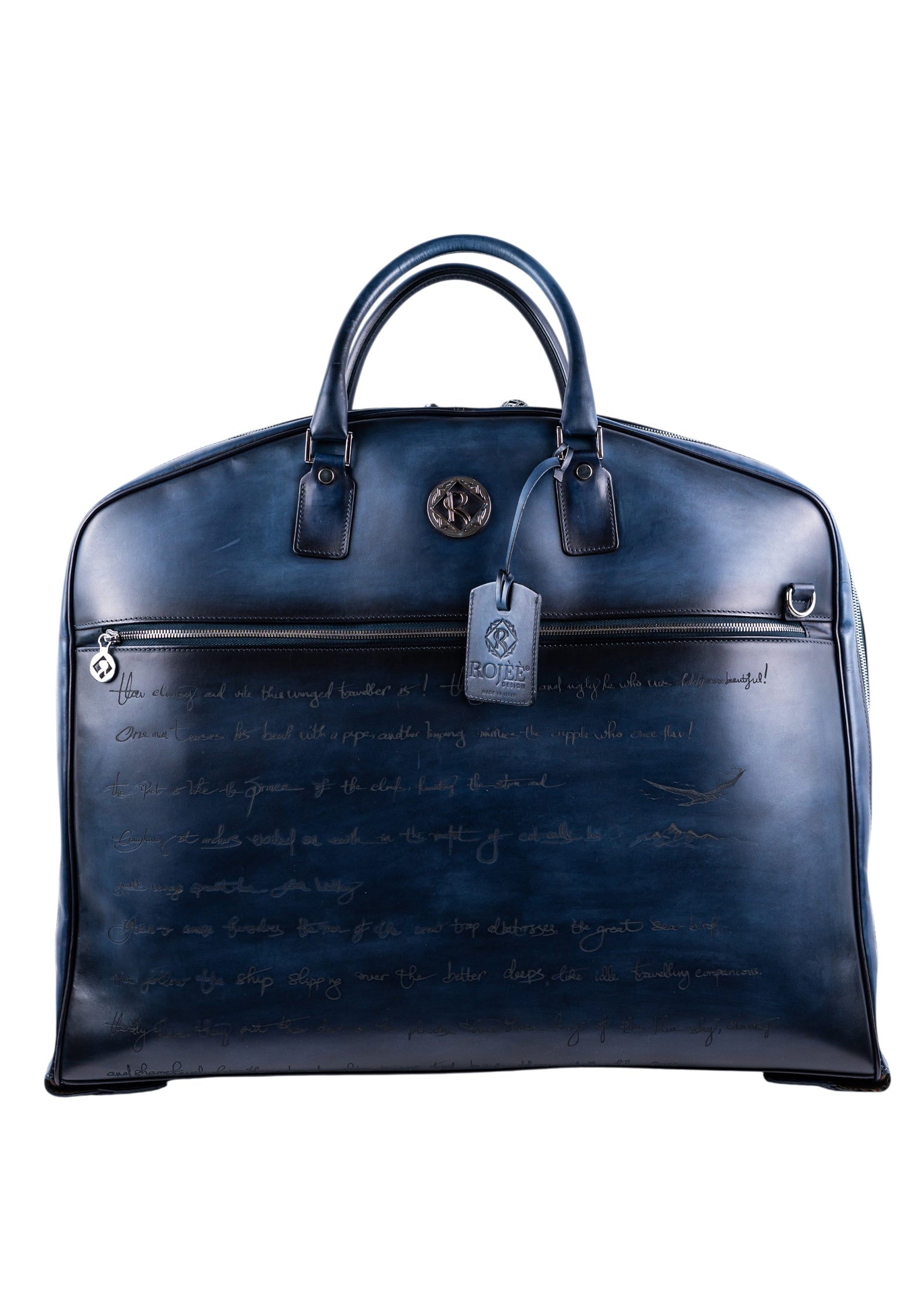 Anzug Tasche Blau Mit Gravur