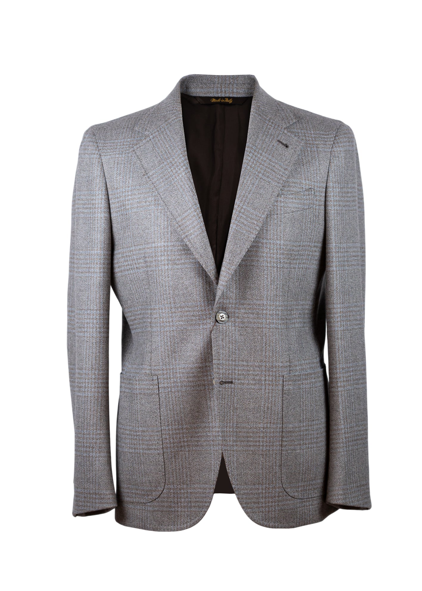 Beige/Blau Kariert Sakko