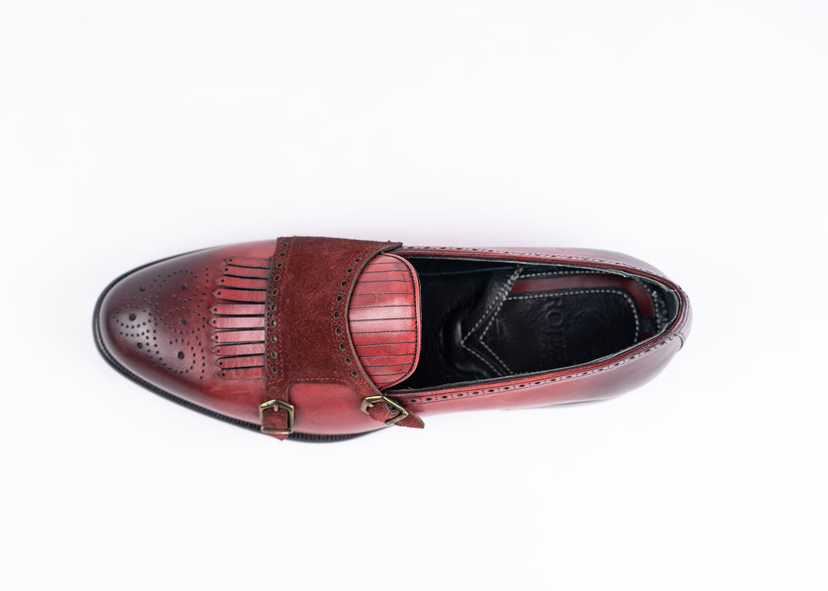 Slipper mit Fransen - Doppelschnaller