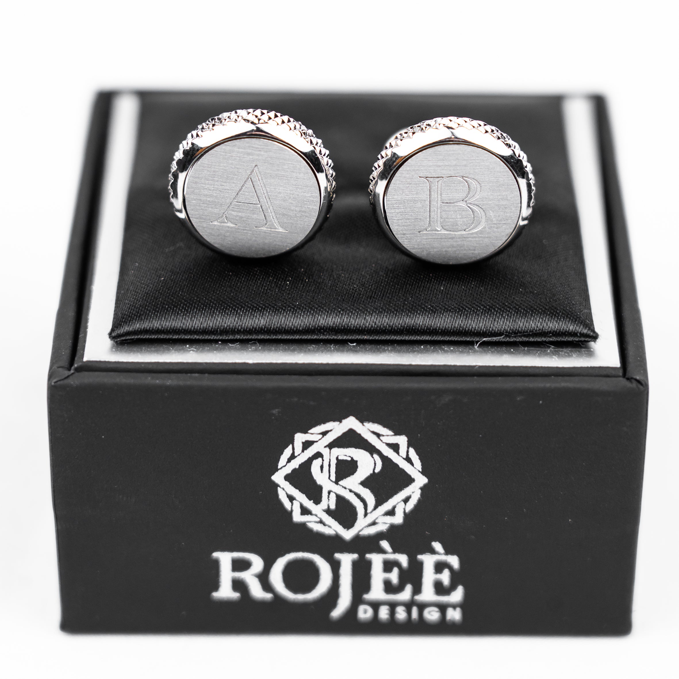 Manschettenknöpfe Herren Silber mit Initialen-Design Handmade in Italy