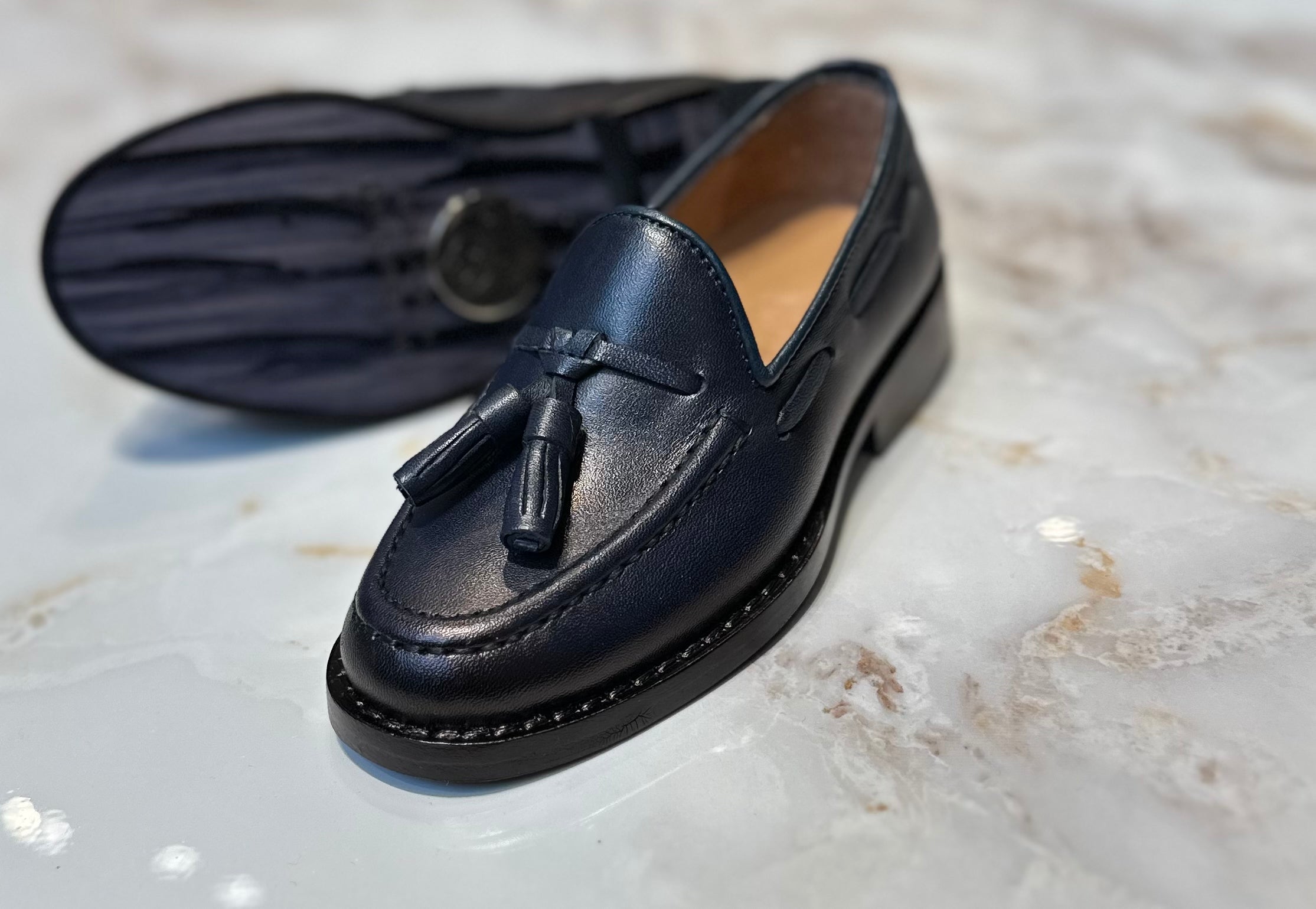 Tassel Loafer aus Leder