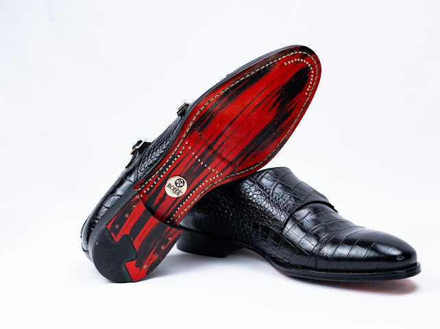 Doppel Monkstrap mit Croco