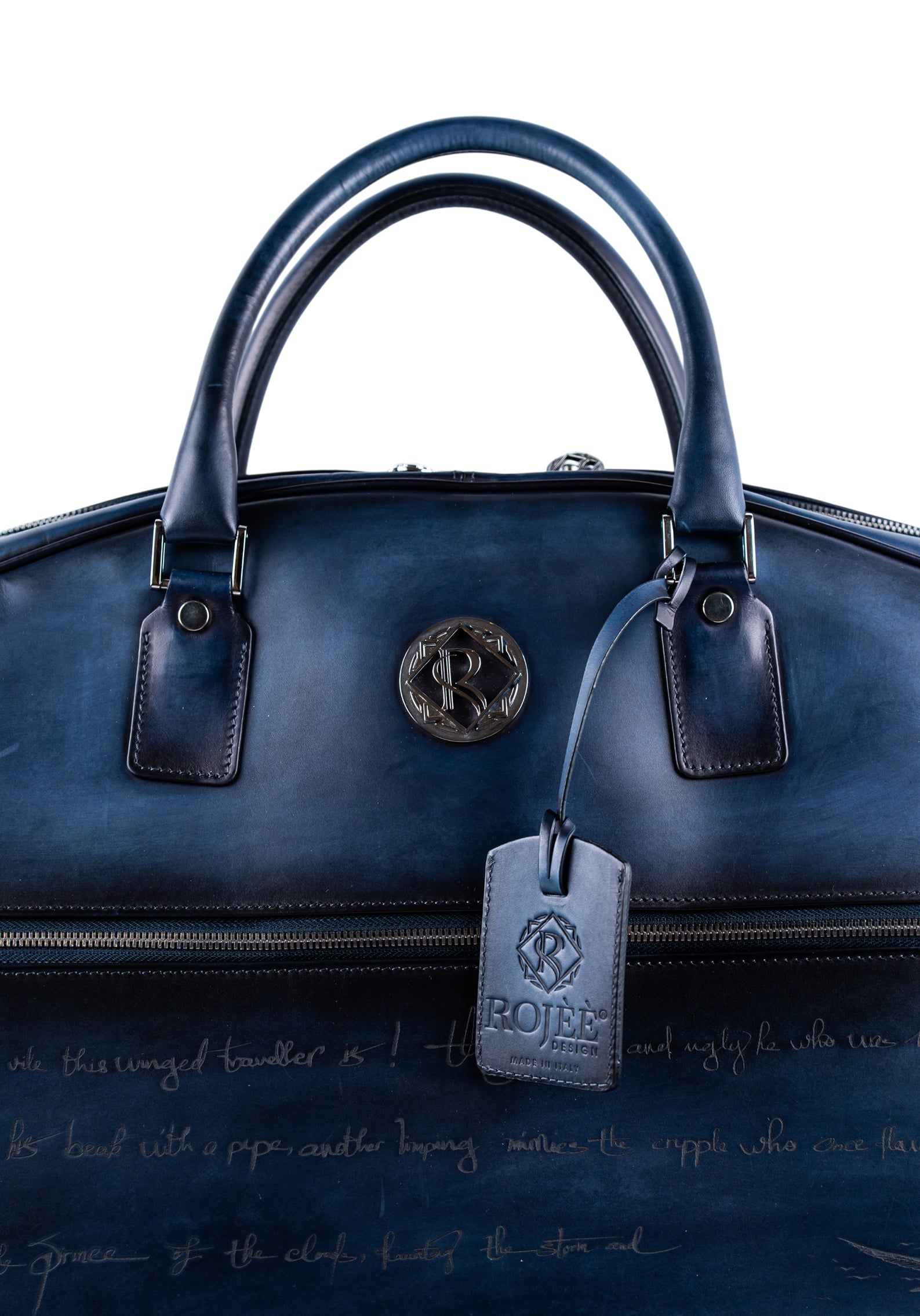 Anzug Tasche Blau Mit Gravur