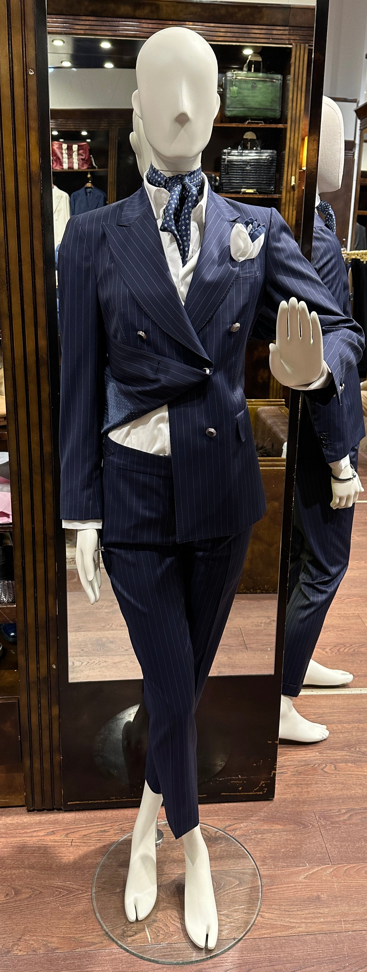 Women's Suits Pinstripe Blue