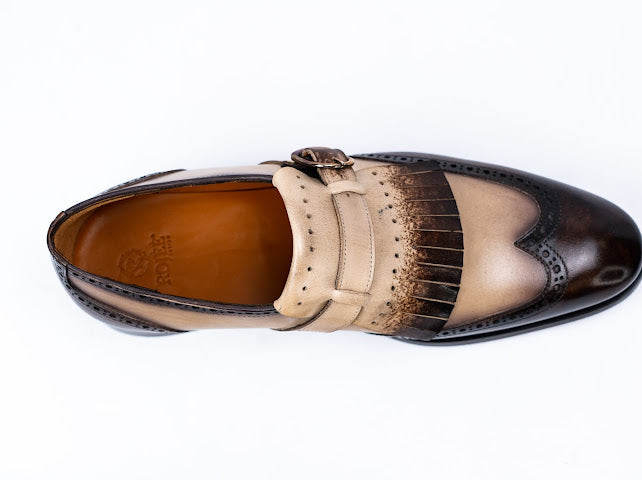 Firenze Slipper mit Fransen Braun Beige