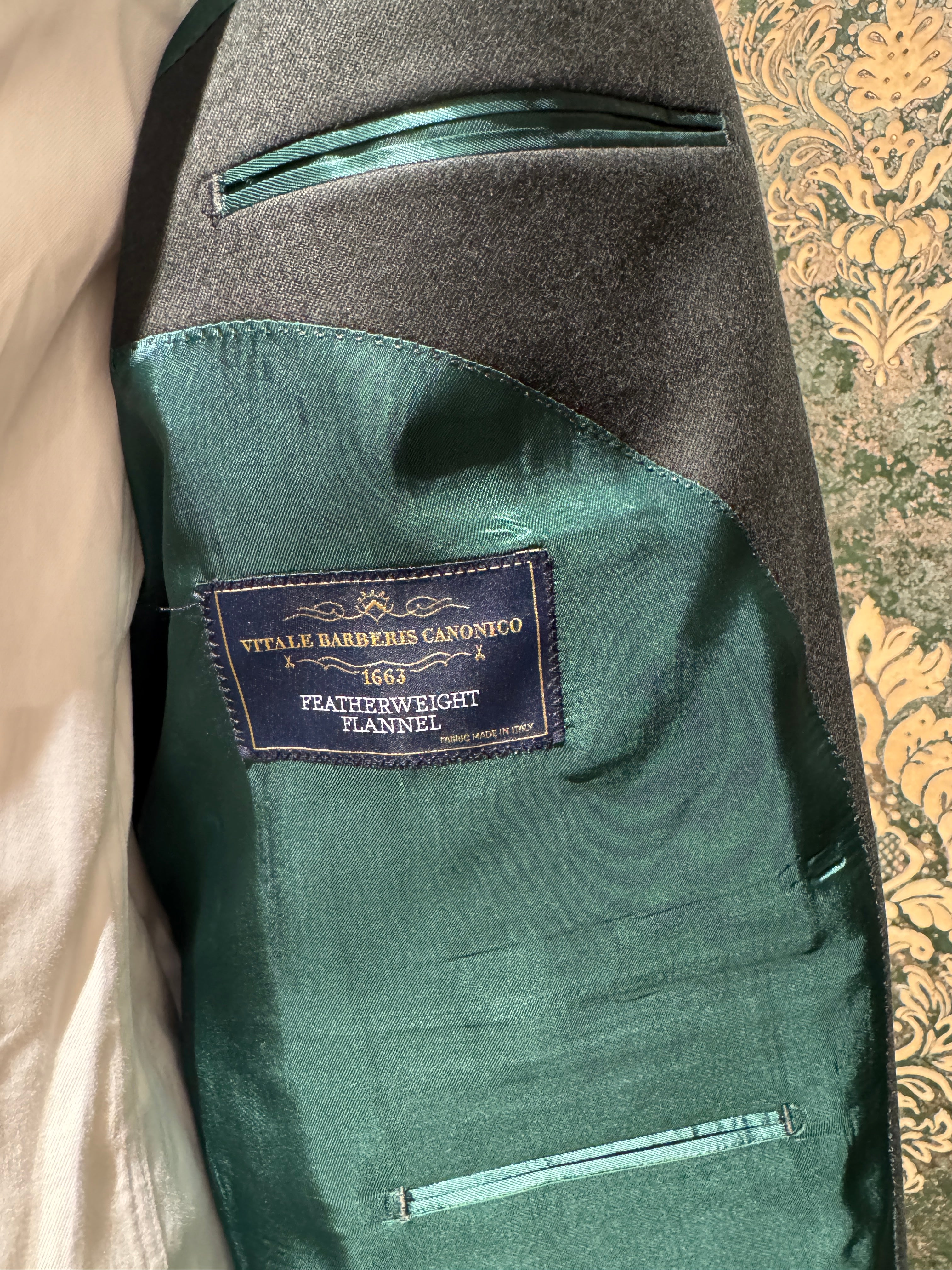 Flanell Anzug Olivgrün