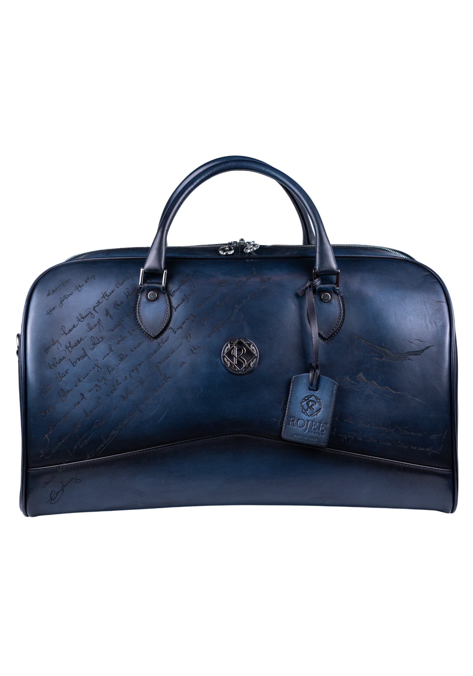 Tasche Blau Mit Gravur