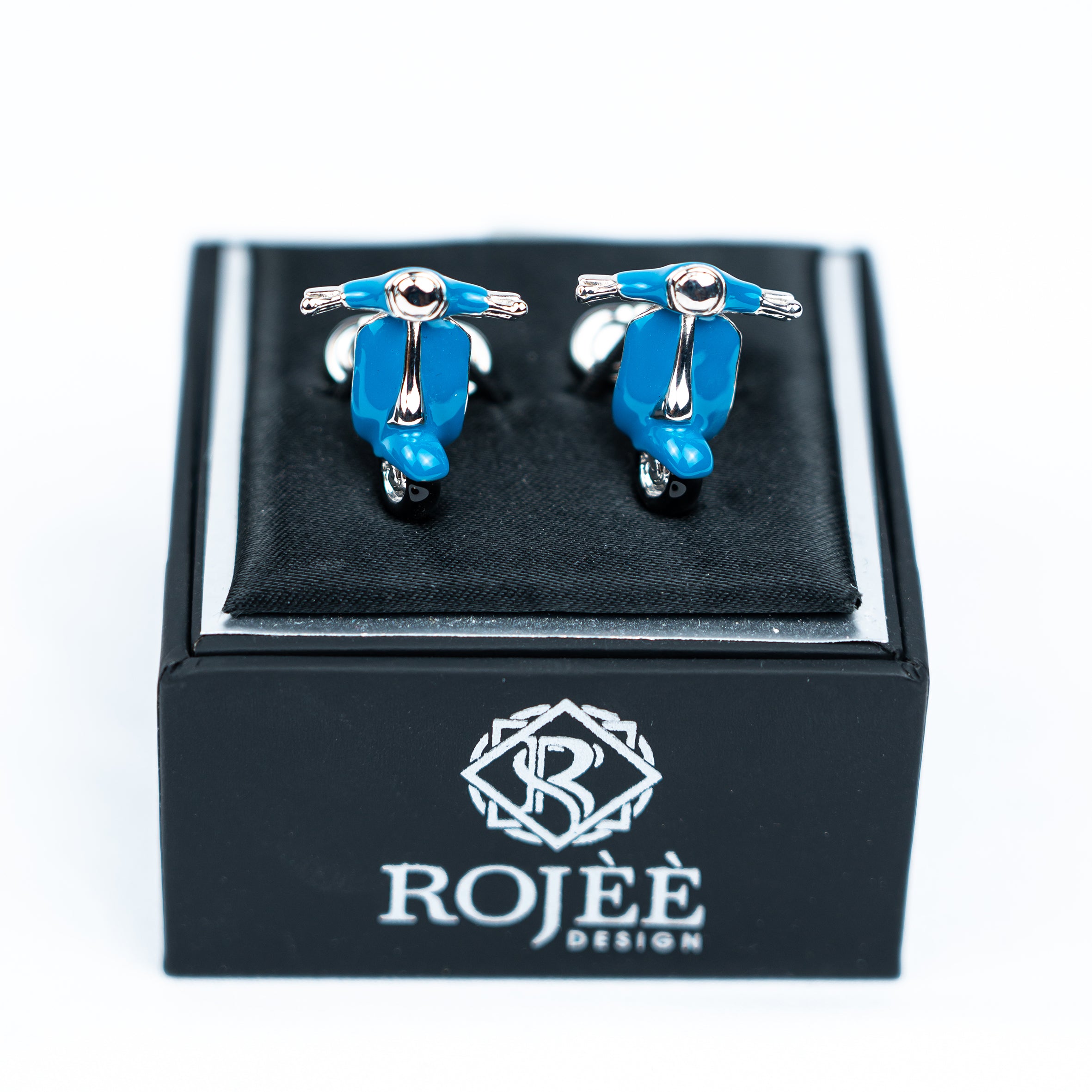 Manschettenknöpfe Herren Roller Blau Handmade in Italy