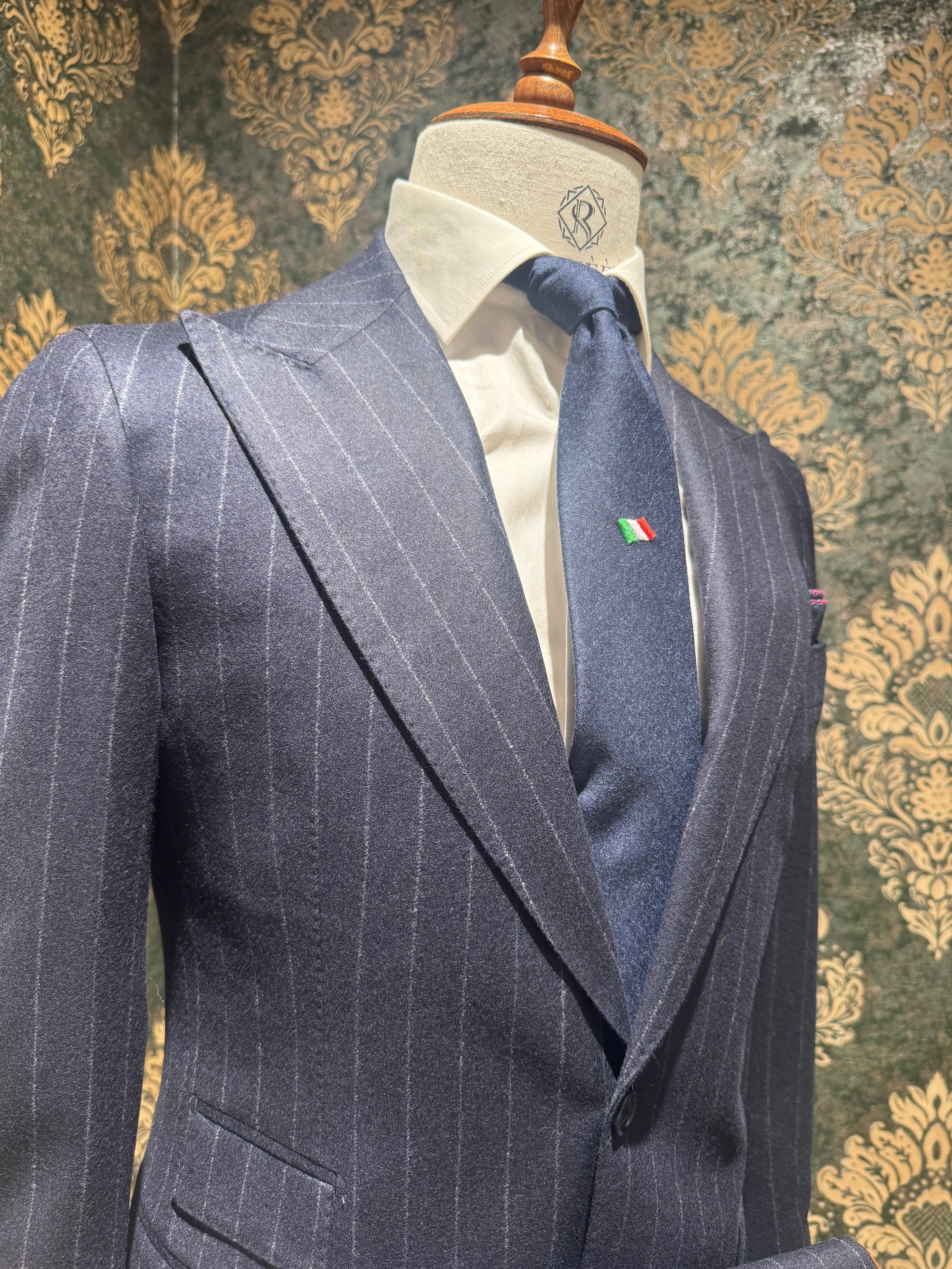 Anzug ein Reiher Nadelstreifen Blau