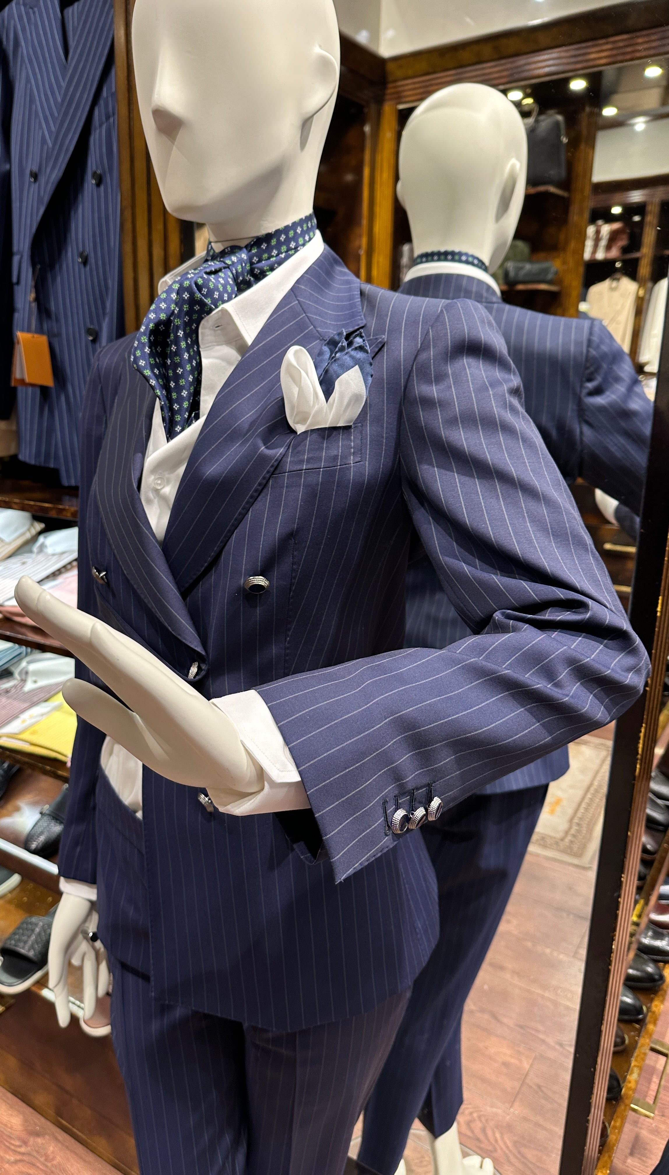 Women's Suits Pinstripe Blue