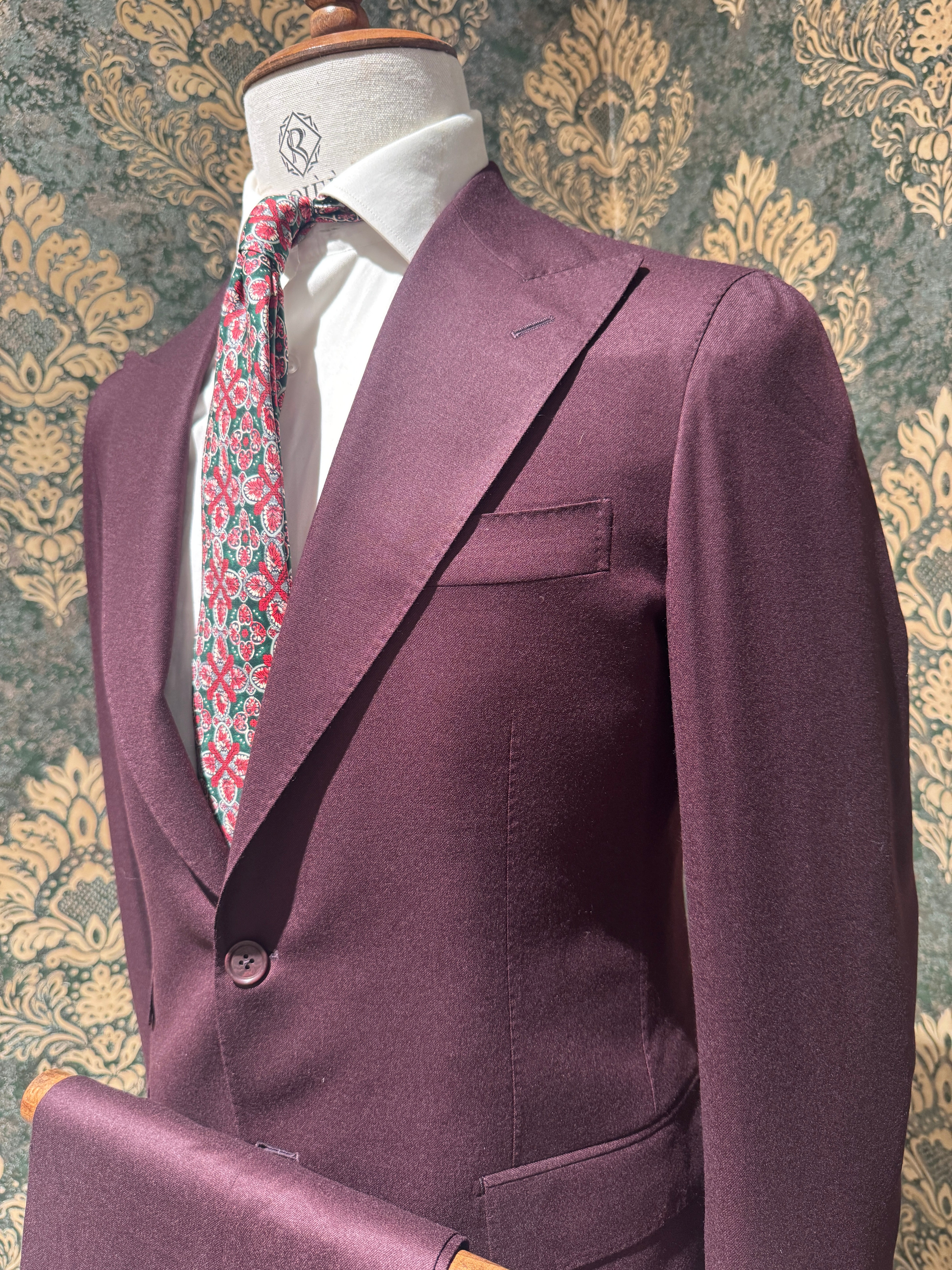 Flanell Anzug Bordeaux