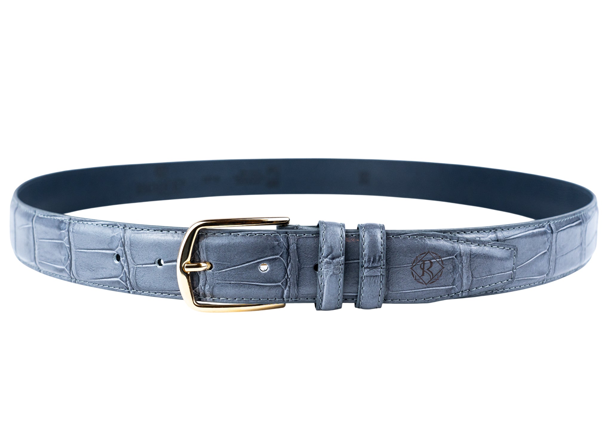 Ledergürtel aus echtem Leder mit Crocoprägung – Made in Italy