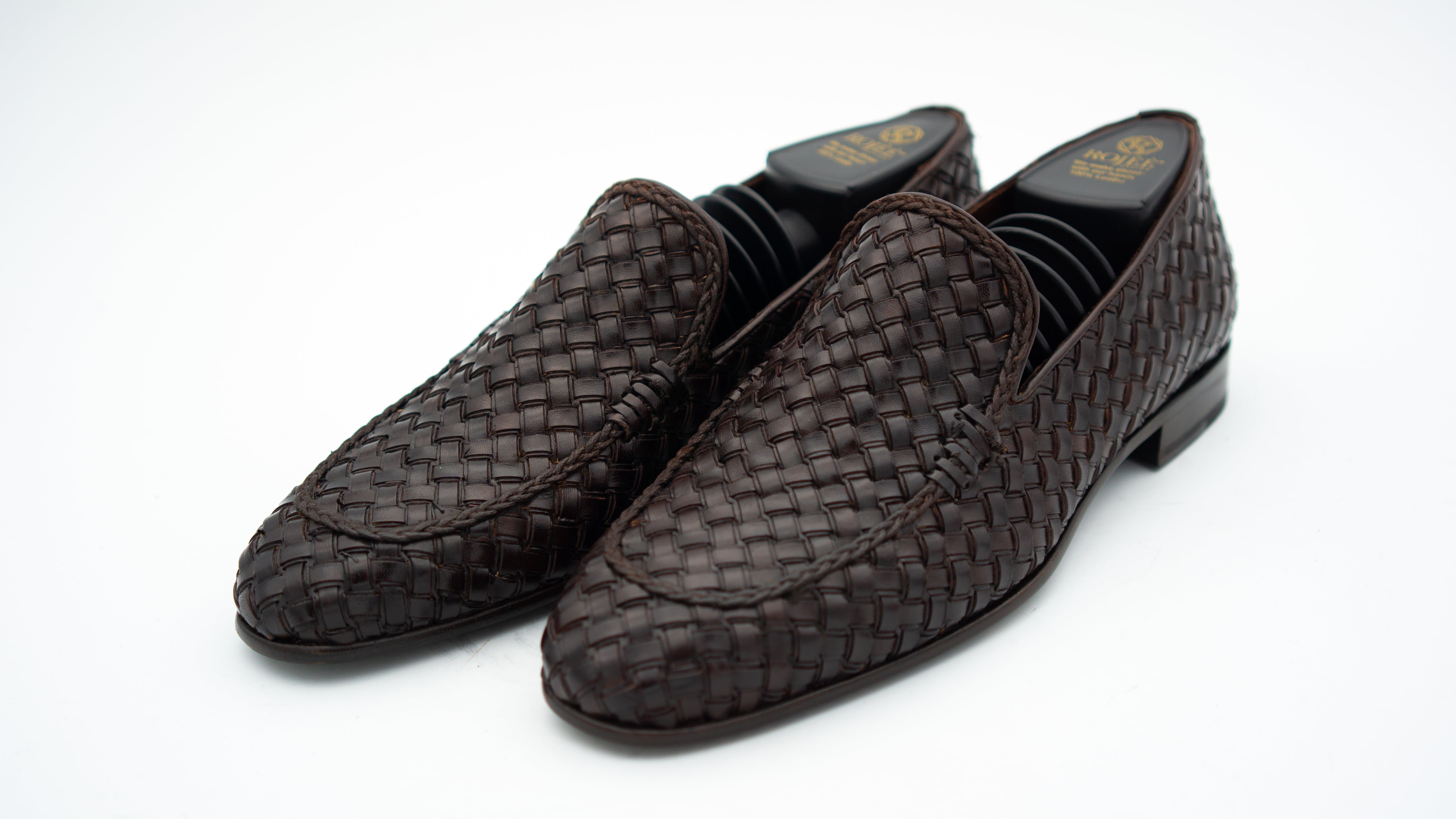 Geflochtene Slippper aus Leder