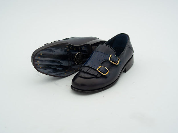 Slipper mit Fransen aus Leder