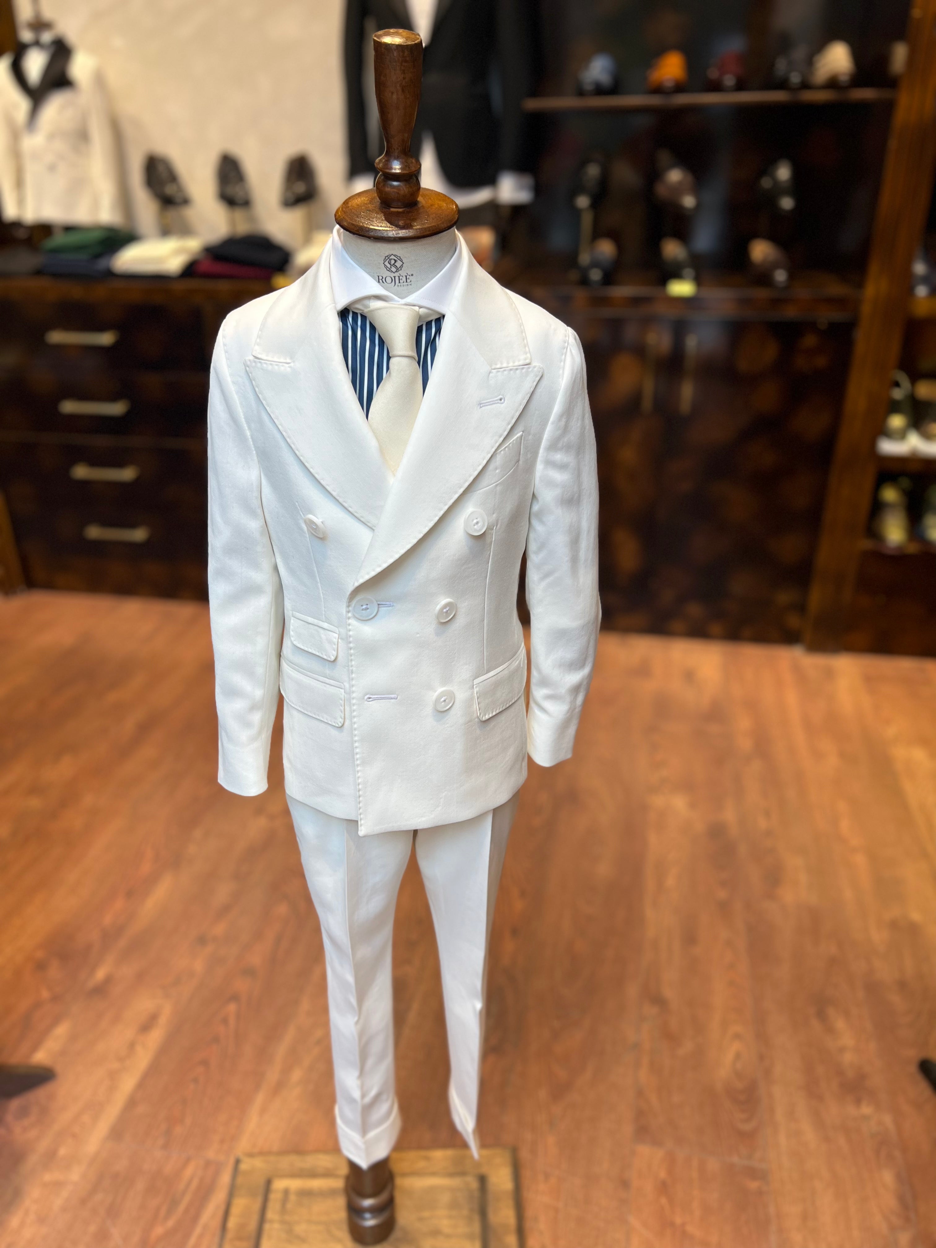 Children's Suit Double-Breasted White