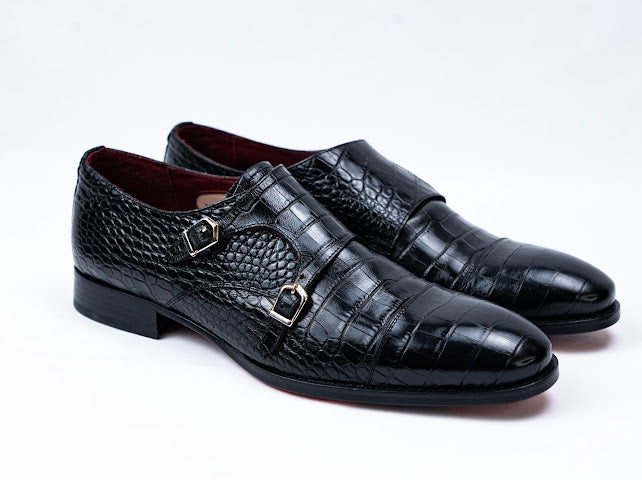 Doppel Monkstrap mit Croco