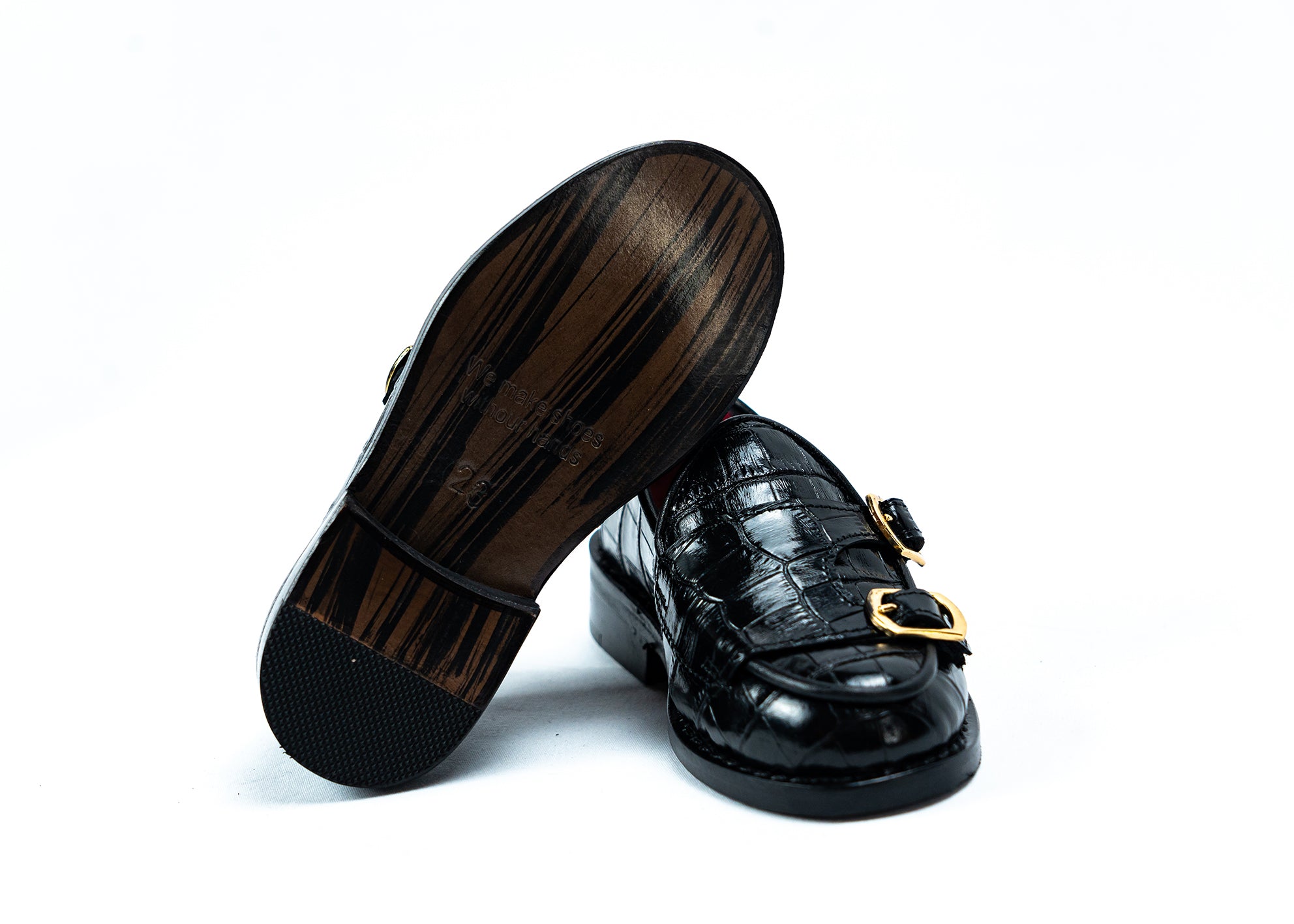 Junior Slipper aus Crocco Prägung Leder