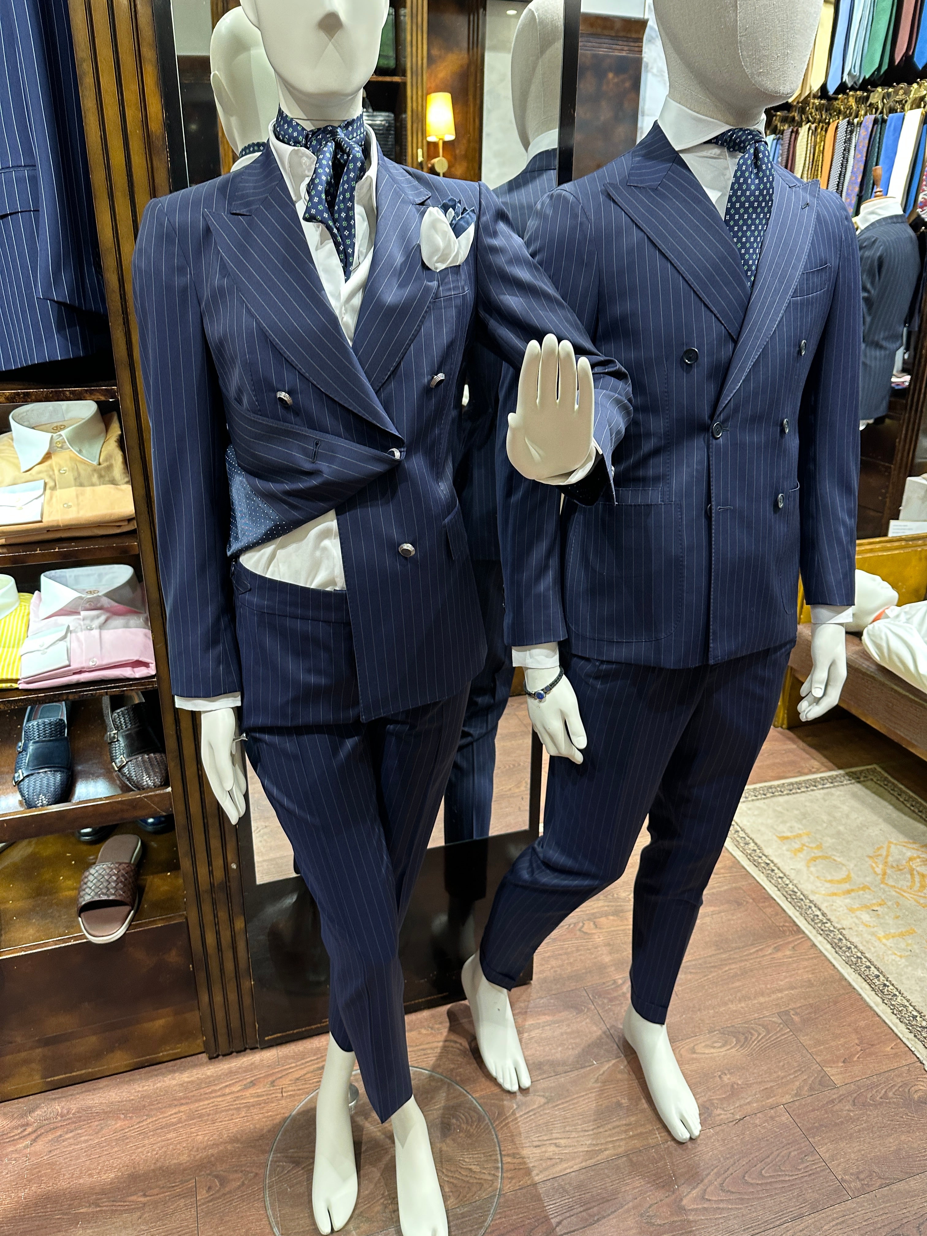 Women's Suits Pinstripe Blue