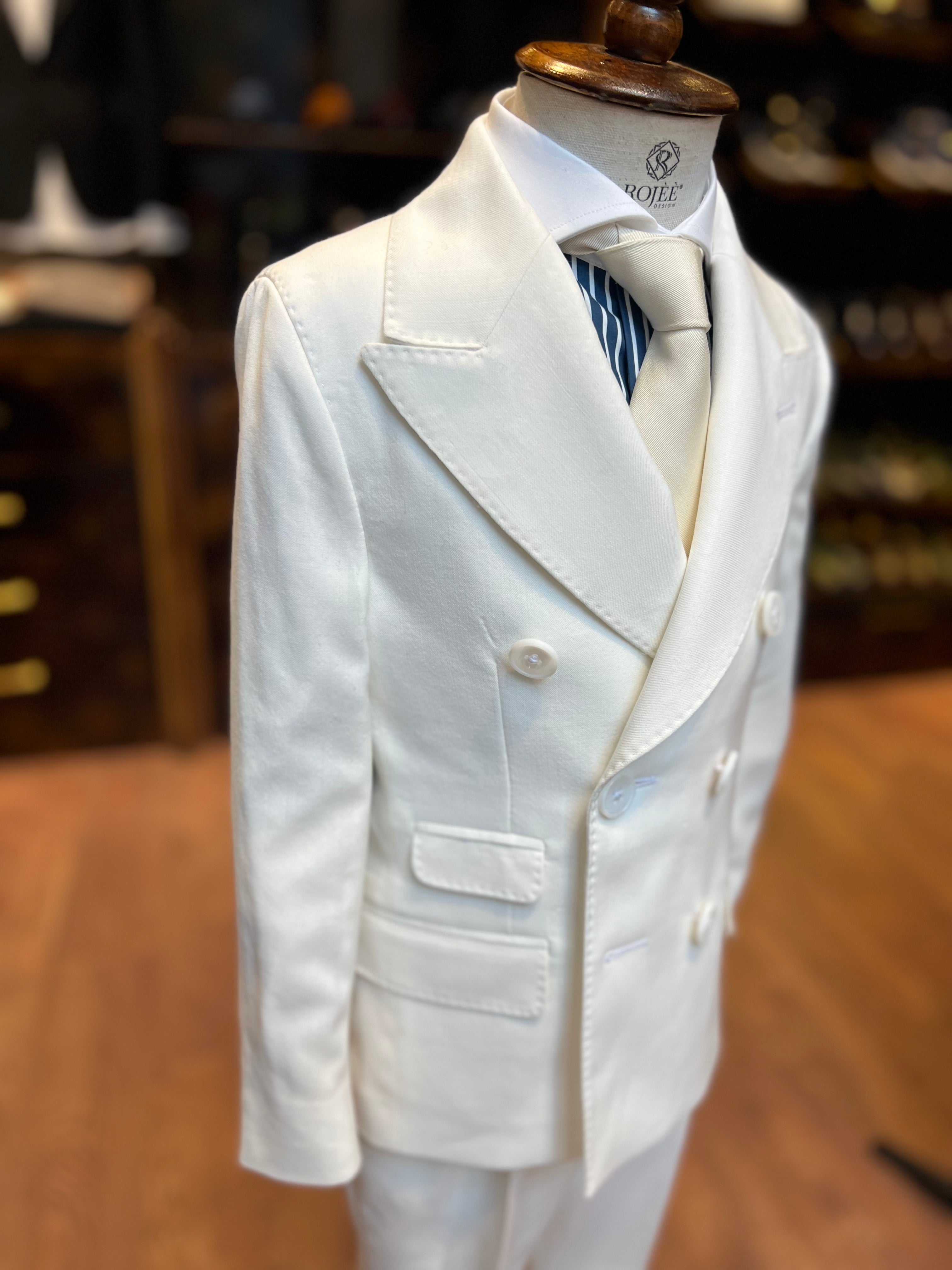 Children's Suit Double-Breasted White