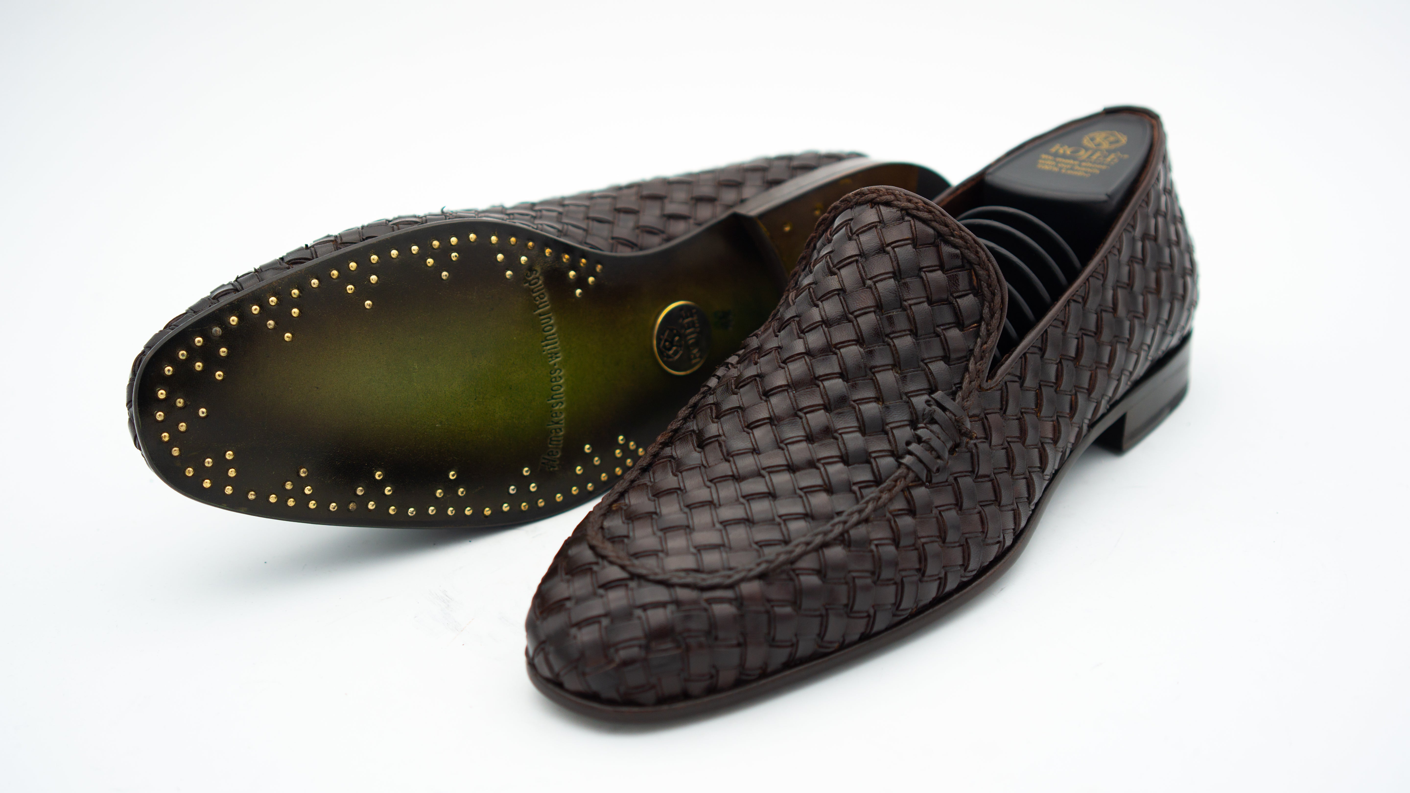 Geflochtene Slippper aus Leder