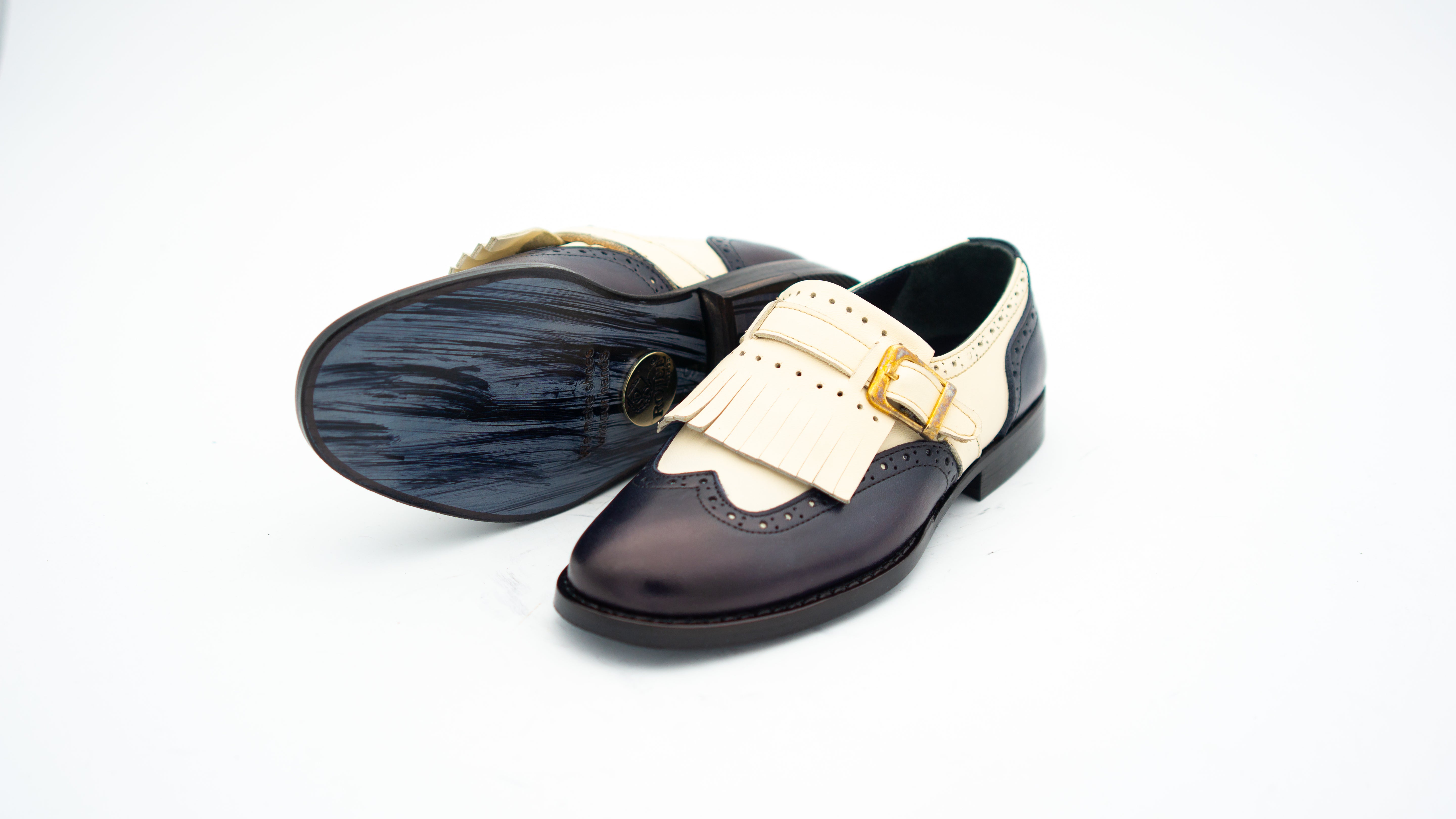 Slipper mit Fransen aus Leder