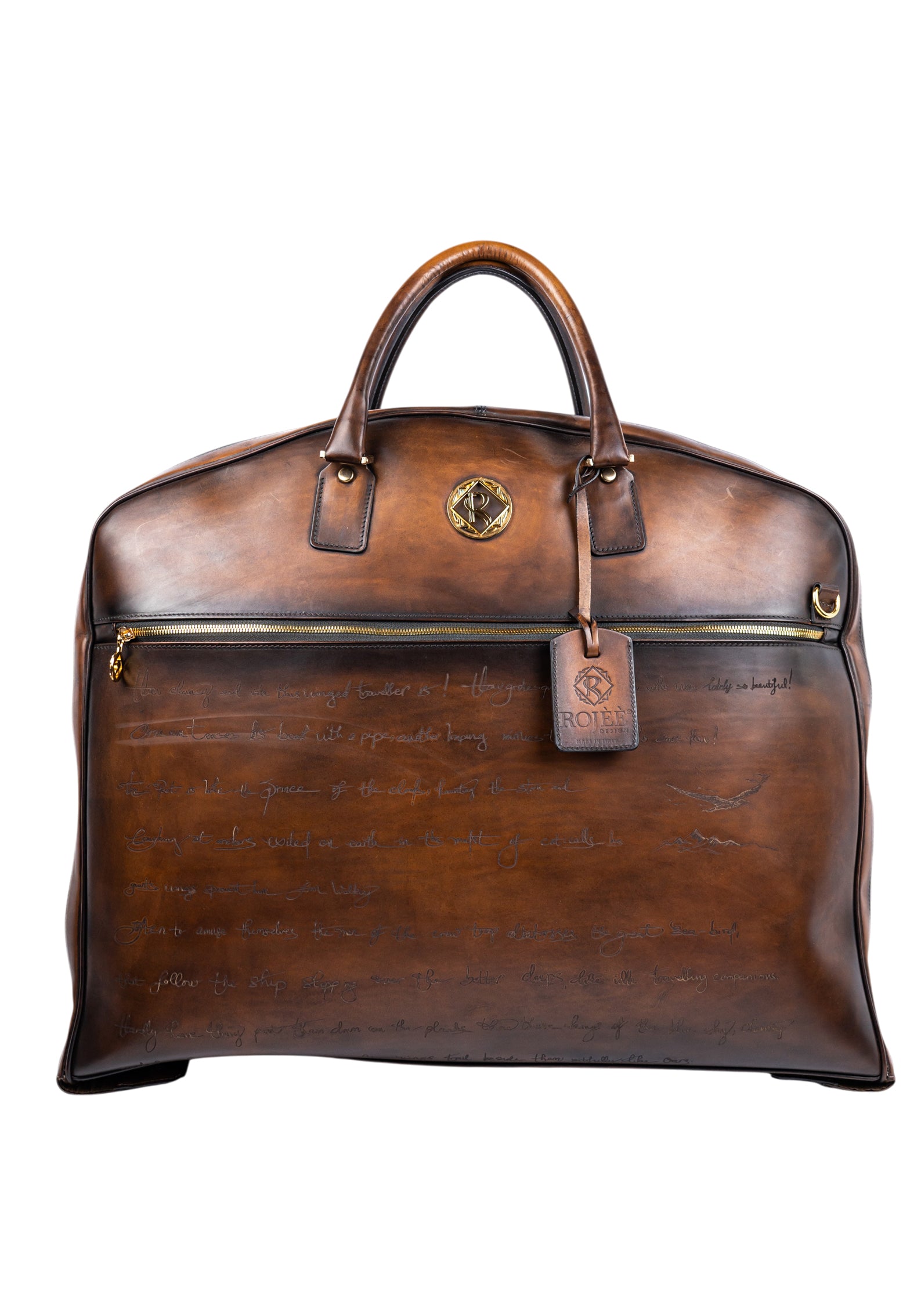 Anzug Tasche Braun Mit Gravur