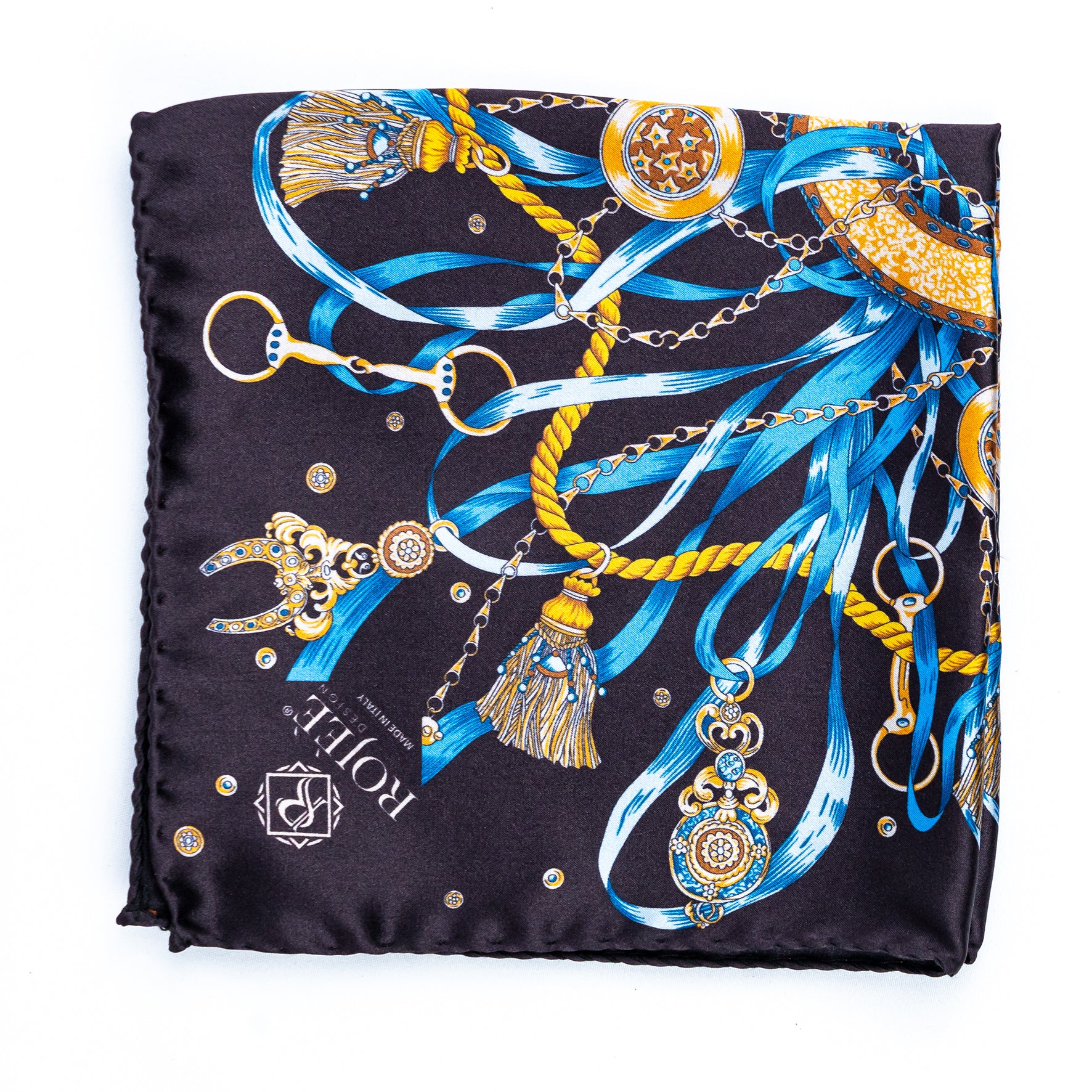 Elegantes Einstecktuch aus 100 % Seide, Made in Italy.