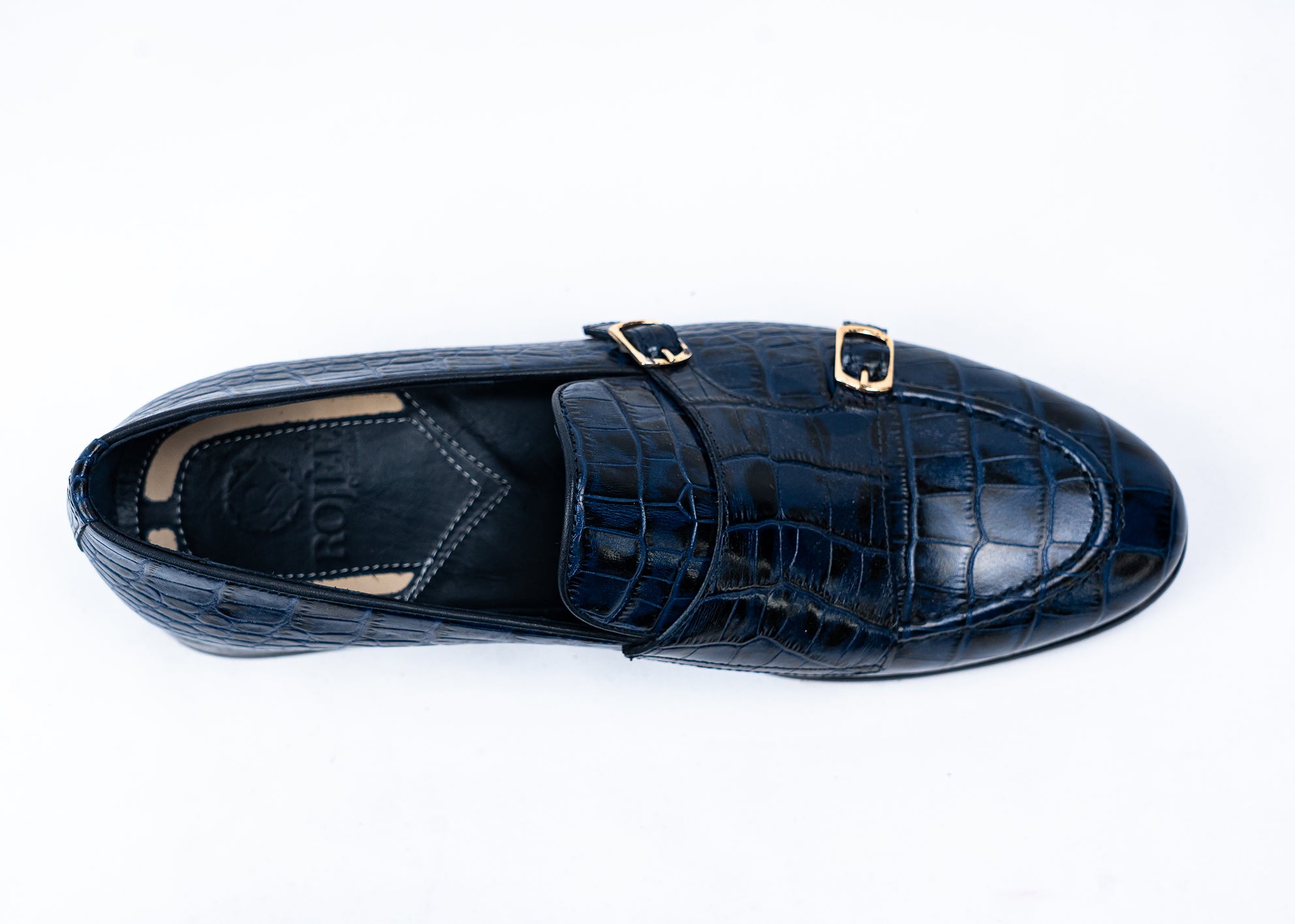 Slipper mit Crocoprägung 