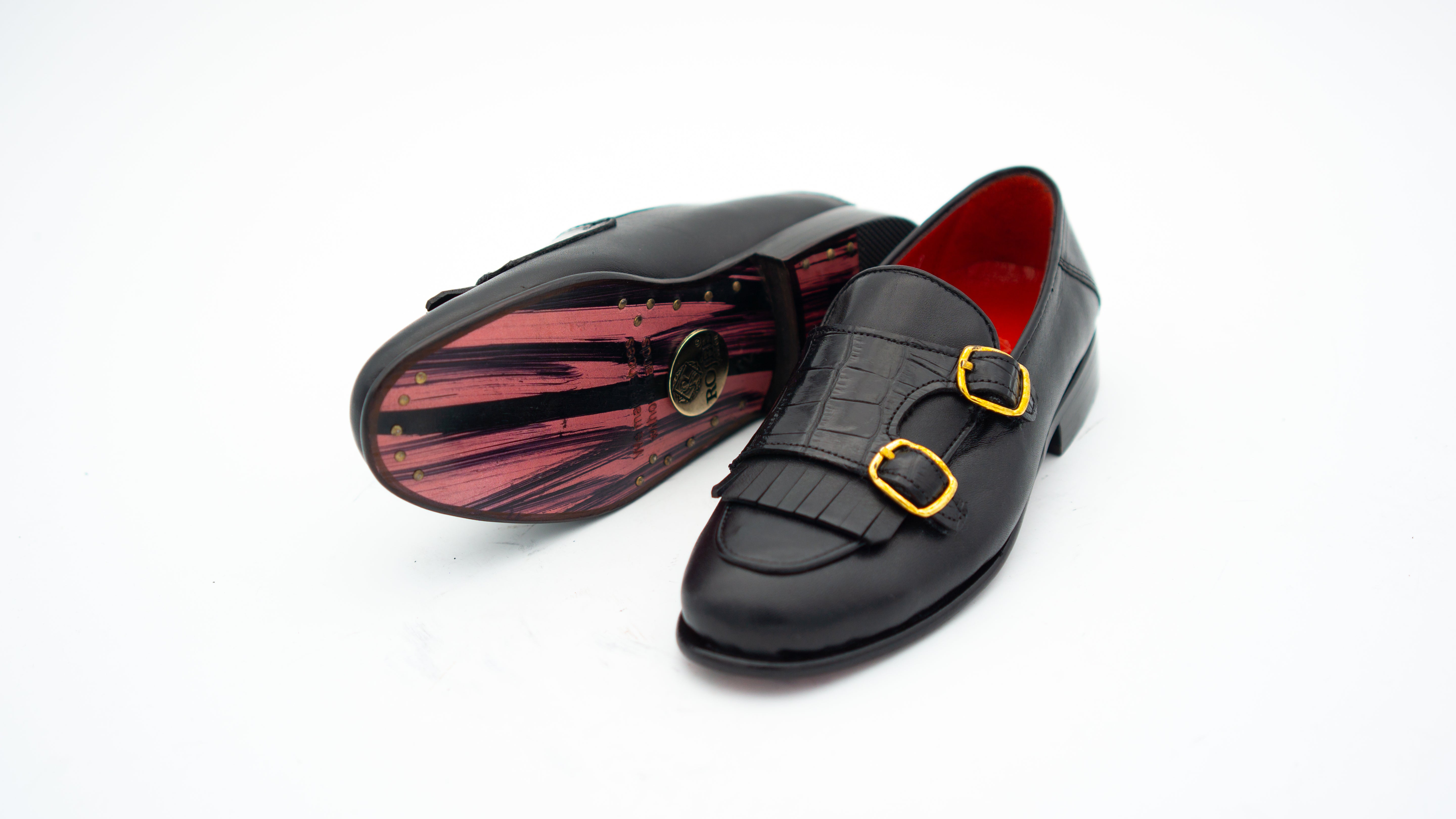 Slipper mit Fransen aus Leder