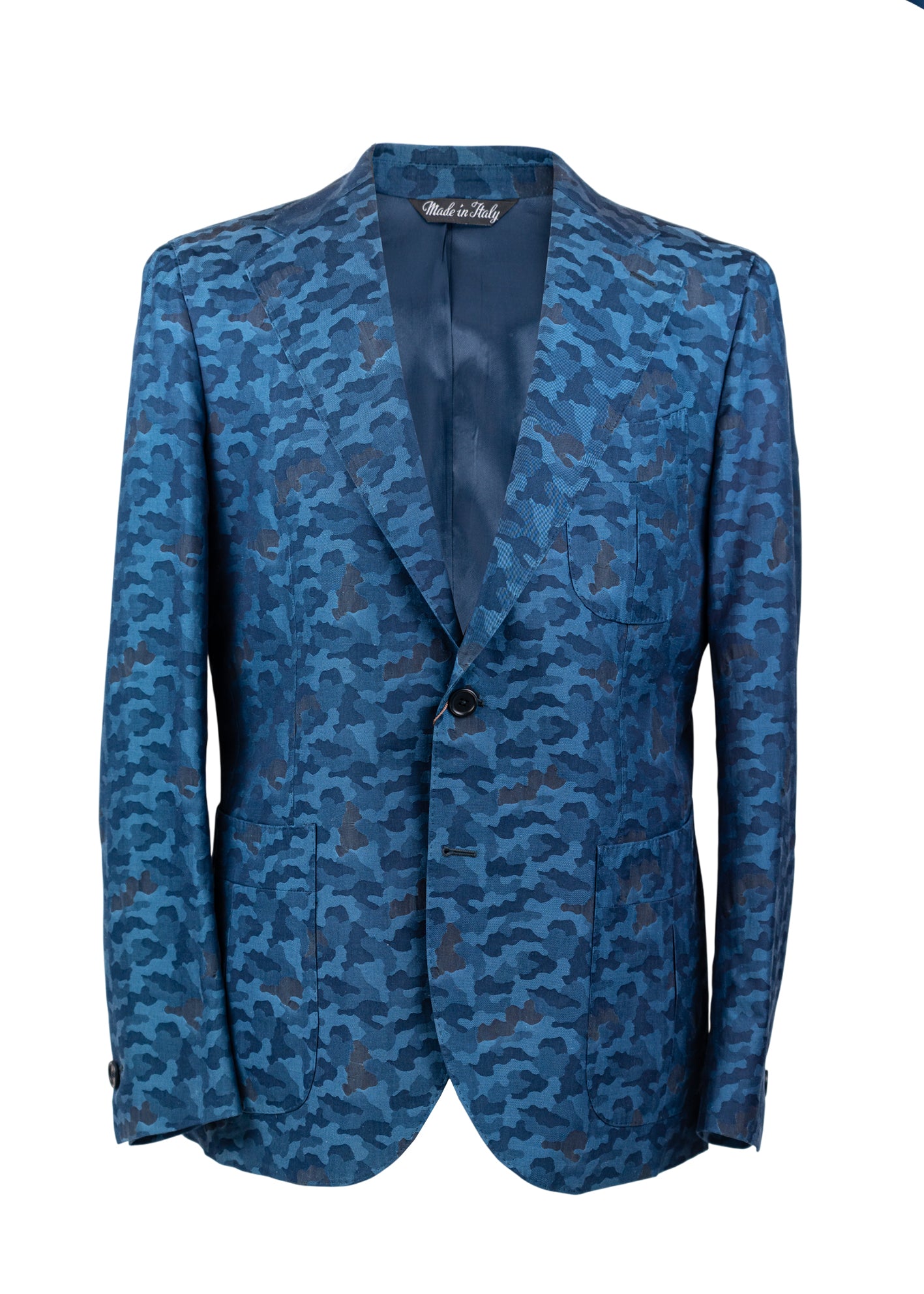 Anzug Einreiher Camouflage Blau