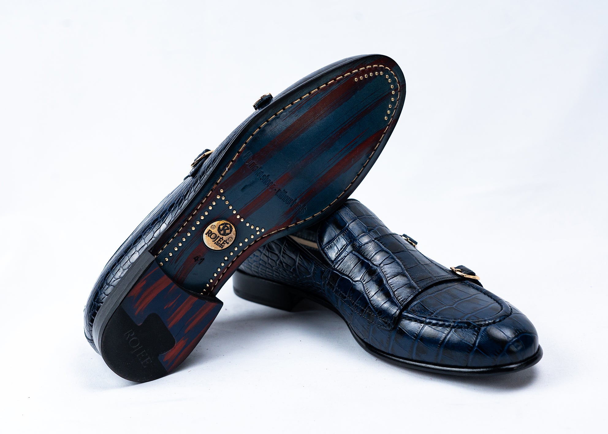 Slipper mit Crocoprägung 