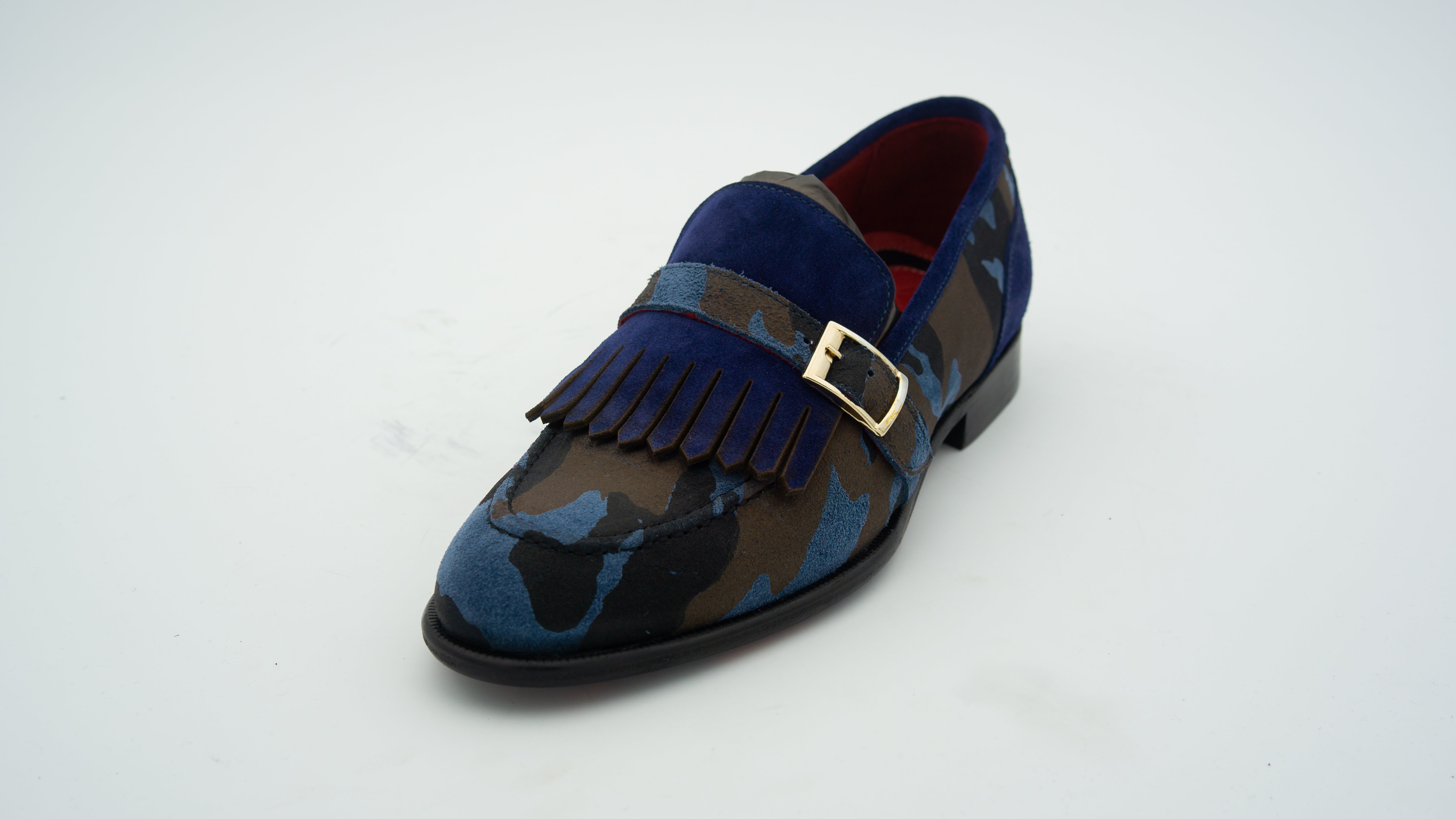 Camouflage Slipper mit Fransen