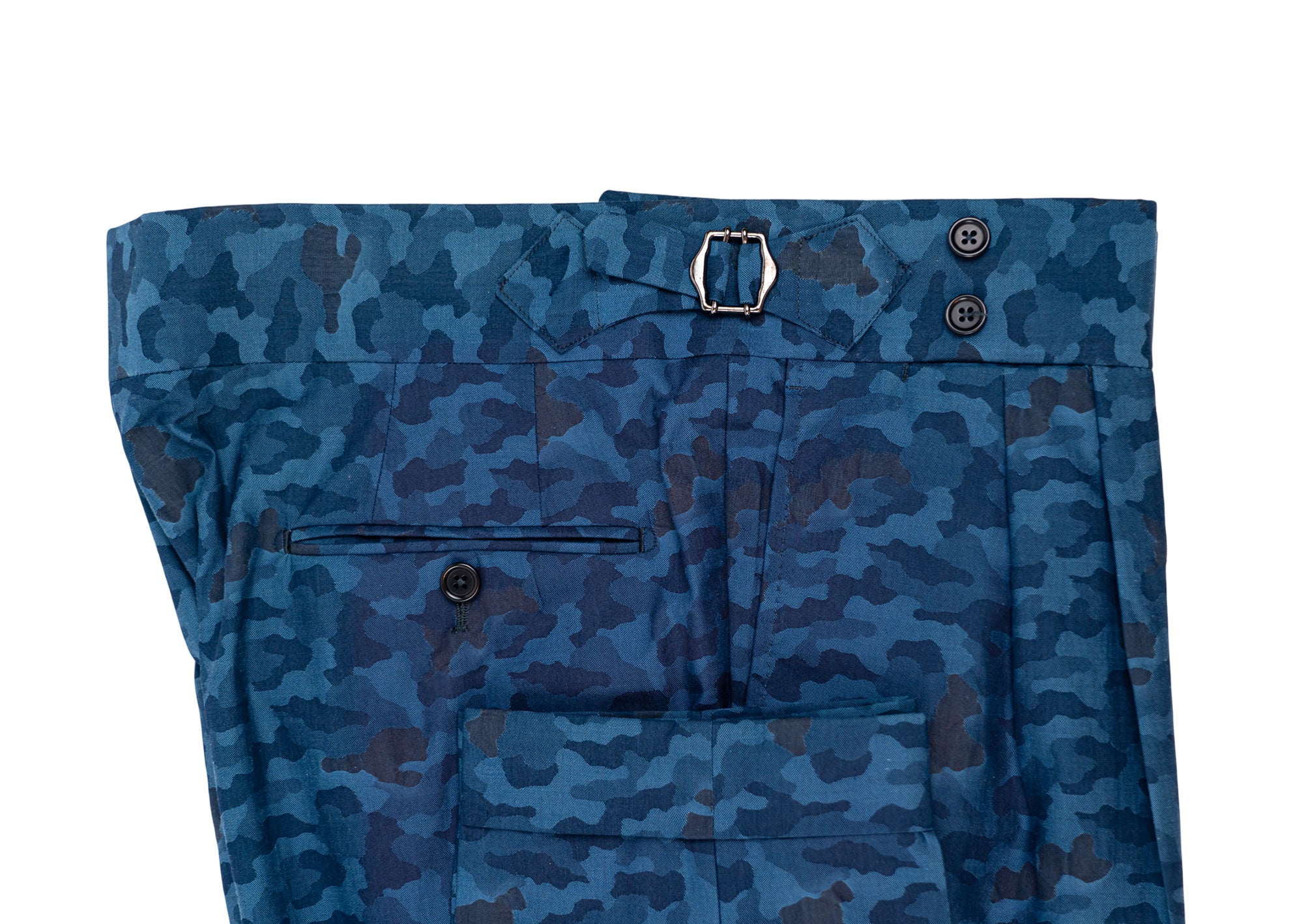 Anzug Einreiher Camouflage Blau