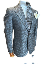 Suit Single-Breasted Camouflage Black/Gray