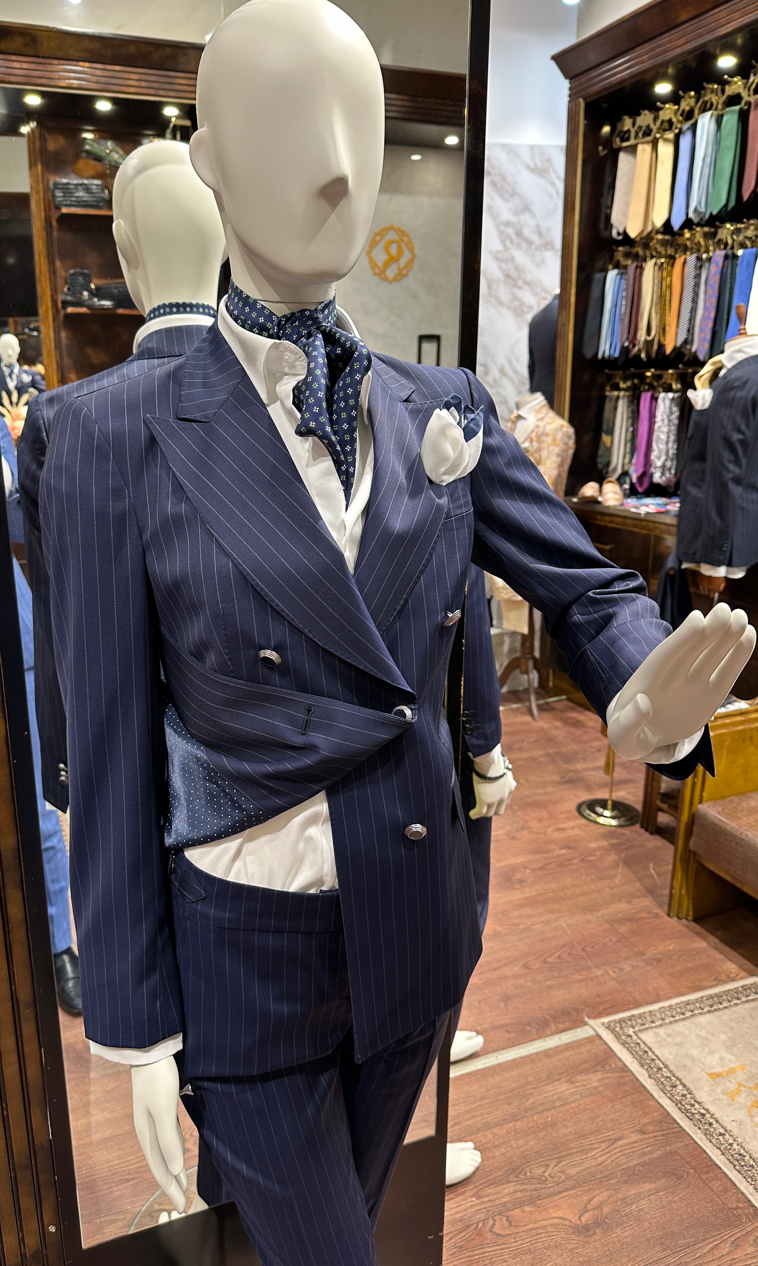 Women's Suits Pinstripe Blue