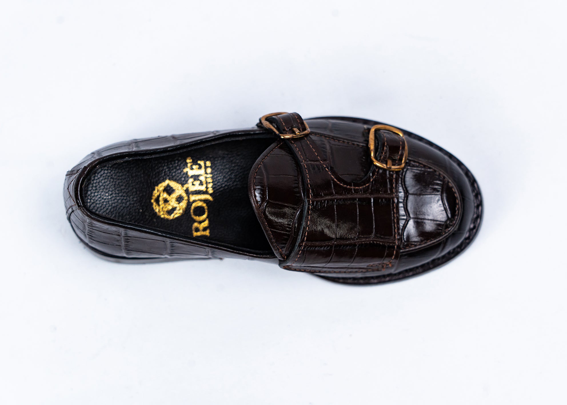 Junior Slipper aus Crocco Prägung Leder