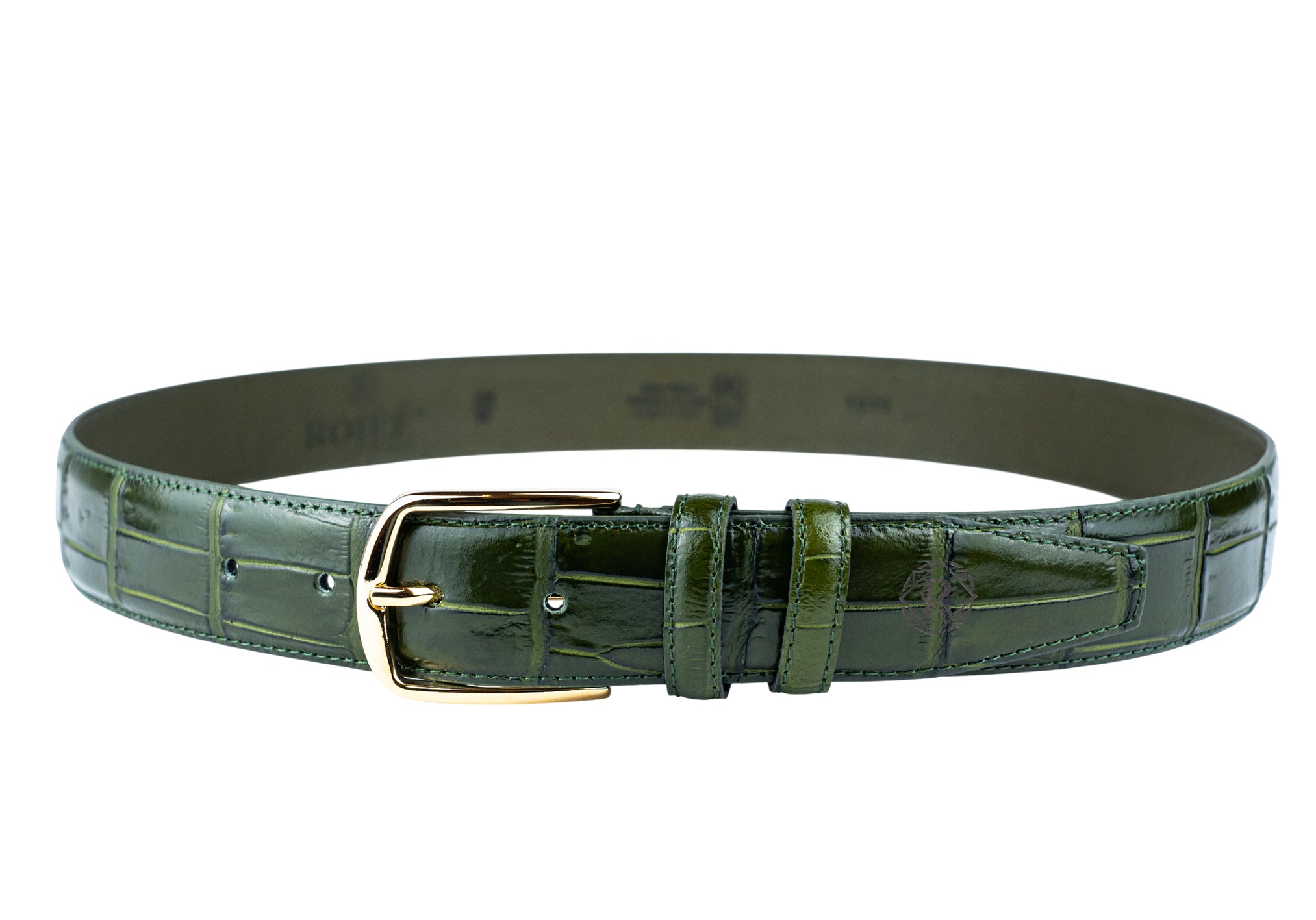 Ledergürtel aus echtem Leder mit Crocoprägung – Made in Italy