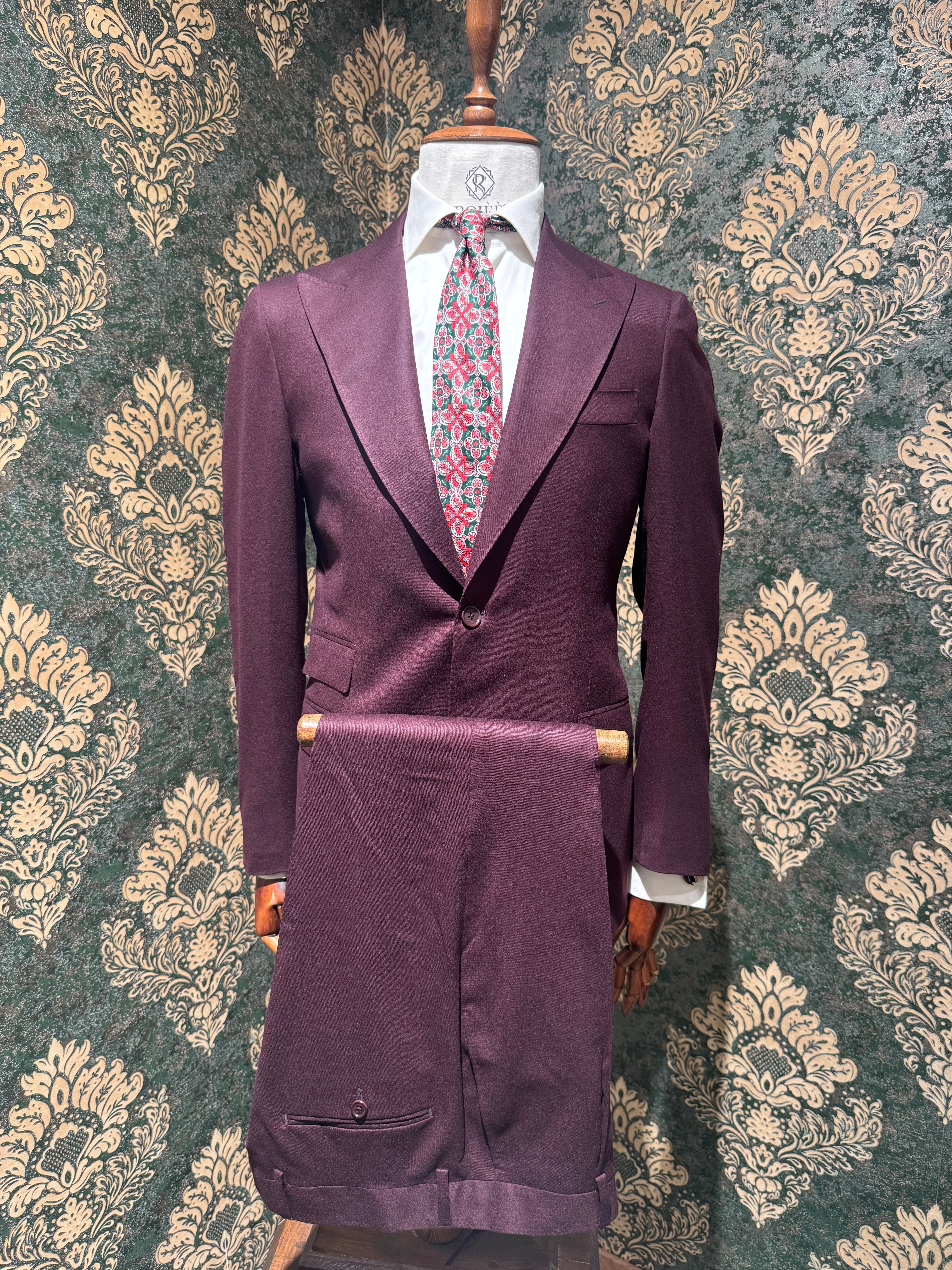 Flanell Anzug Bordeaux