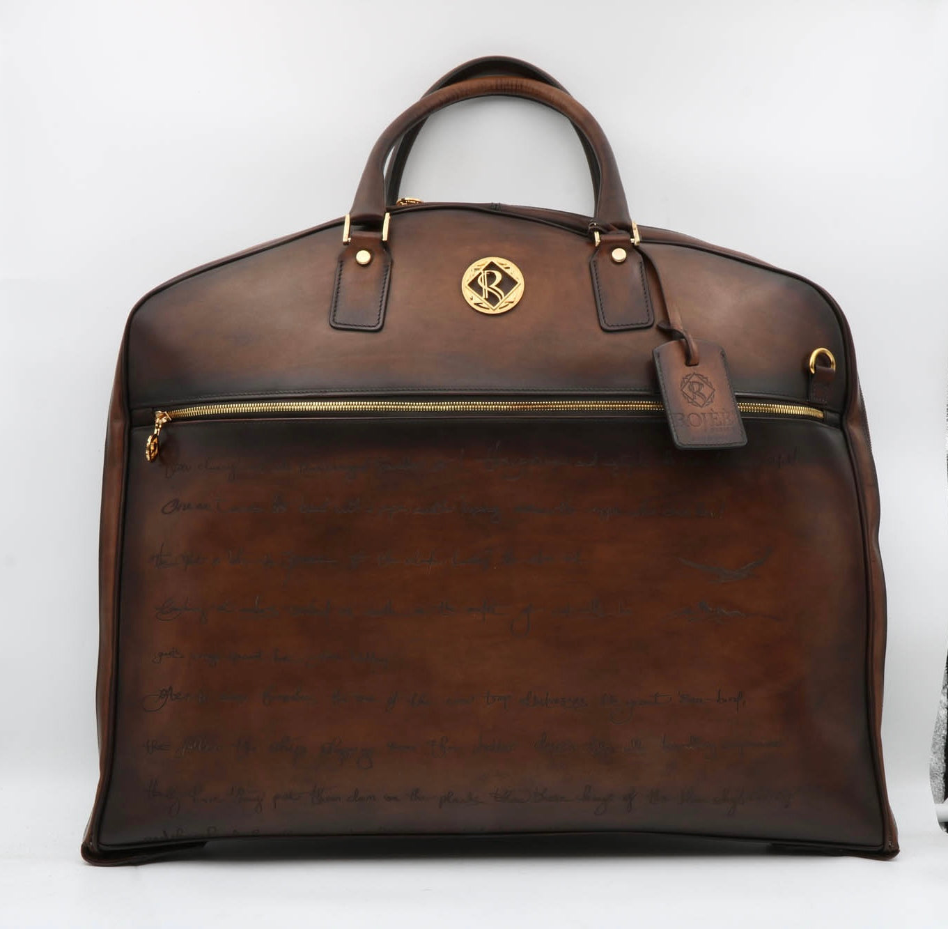 Anzug Tasche Braun Mit Gravur