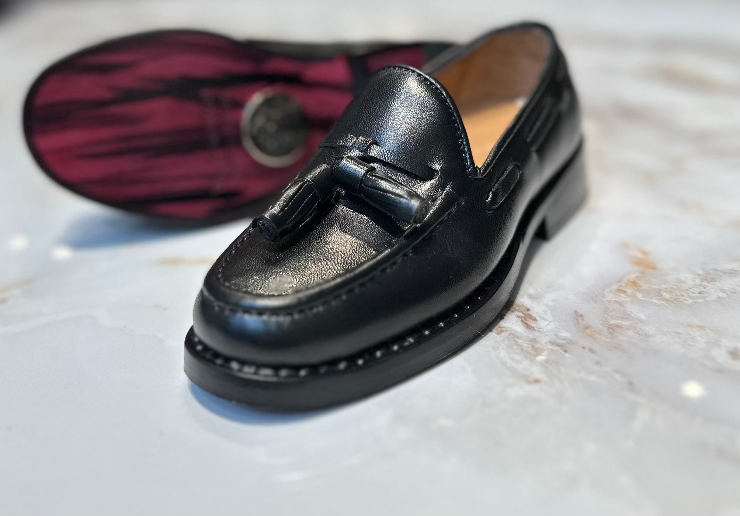 leather tassel loafer