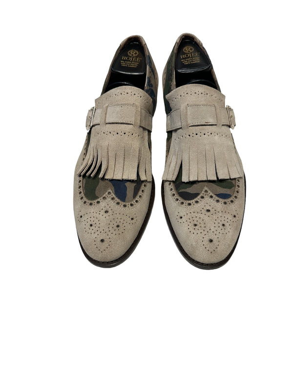 suede fringe loafers 