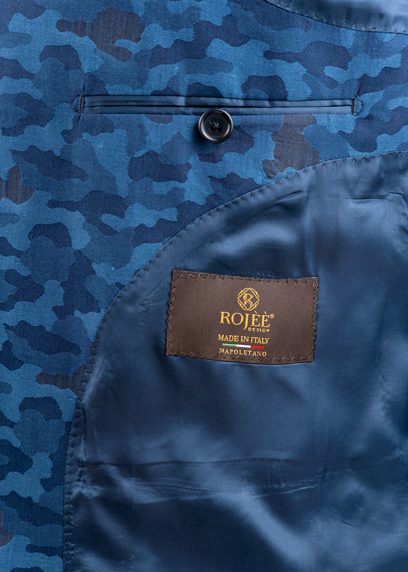 Anzug Einreiher Camouflage Blau