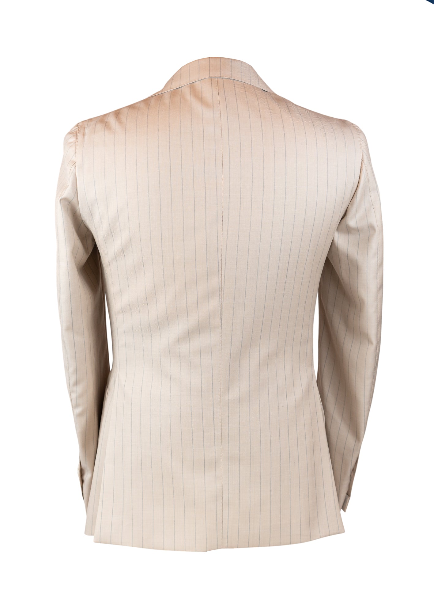 Elegante Serie in edlem Beige mit feinen grauen Nadelstreifen