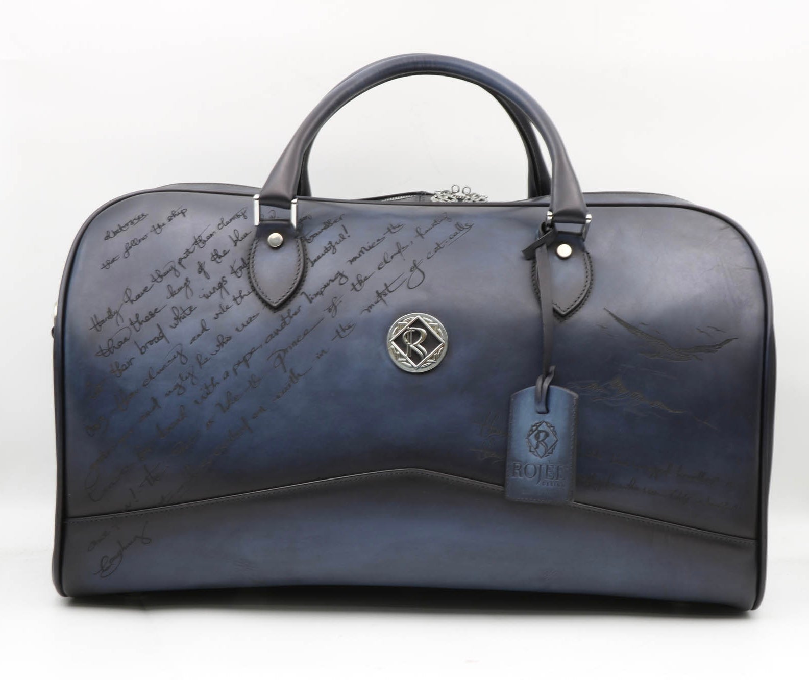 Tasche Blau Mit Gravur
