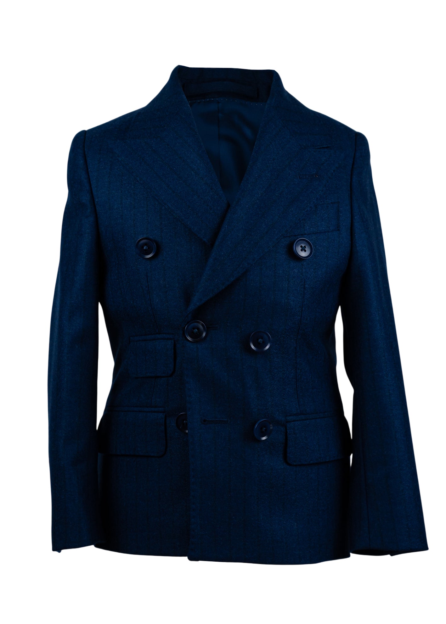 Anzug Blaue Nadelstreifen Flanell Stoff