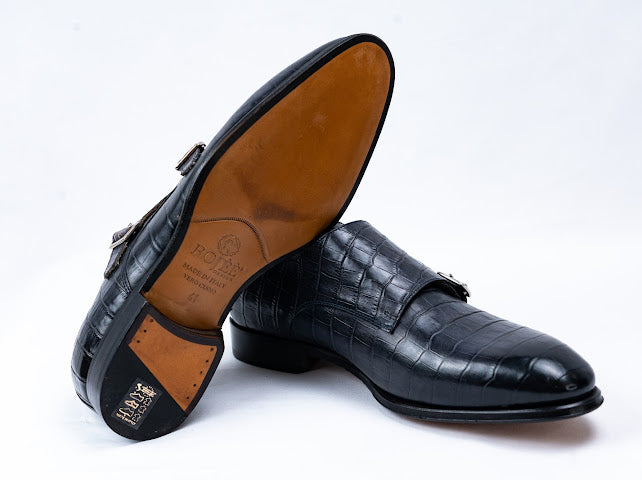 Doppel Monk Strap Croco
