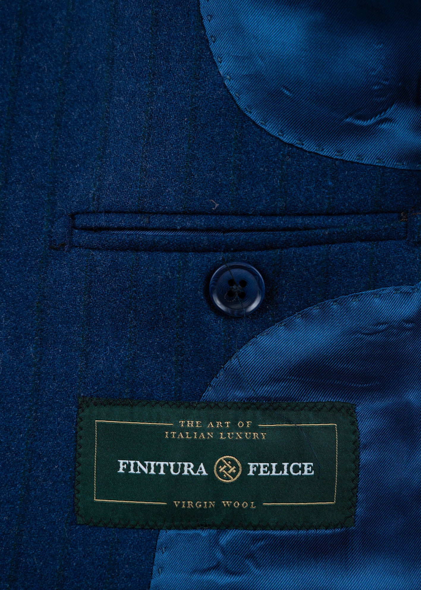 Anzug Blaue Nadelstreifen Flanell Stoff